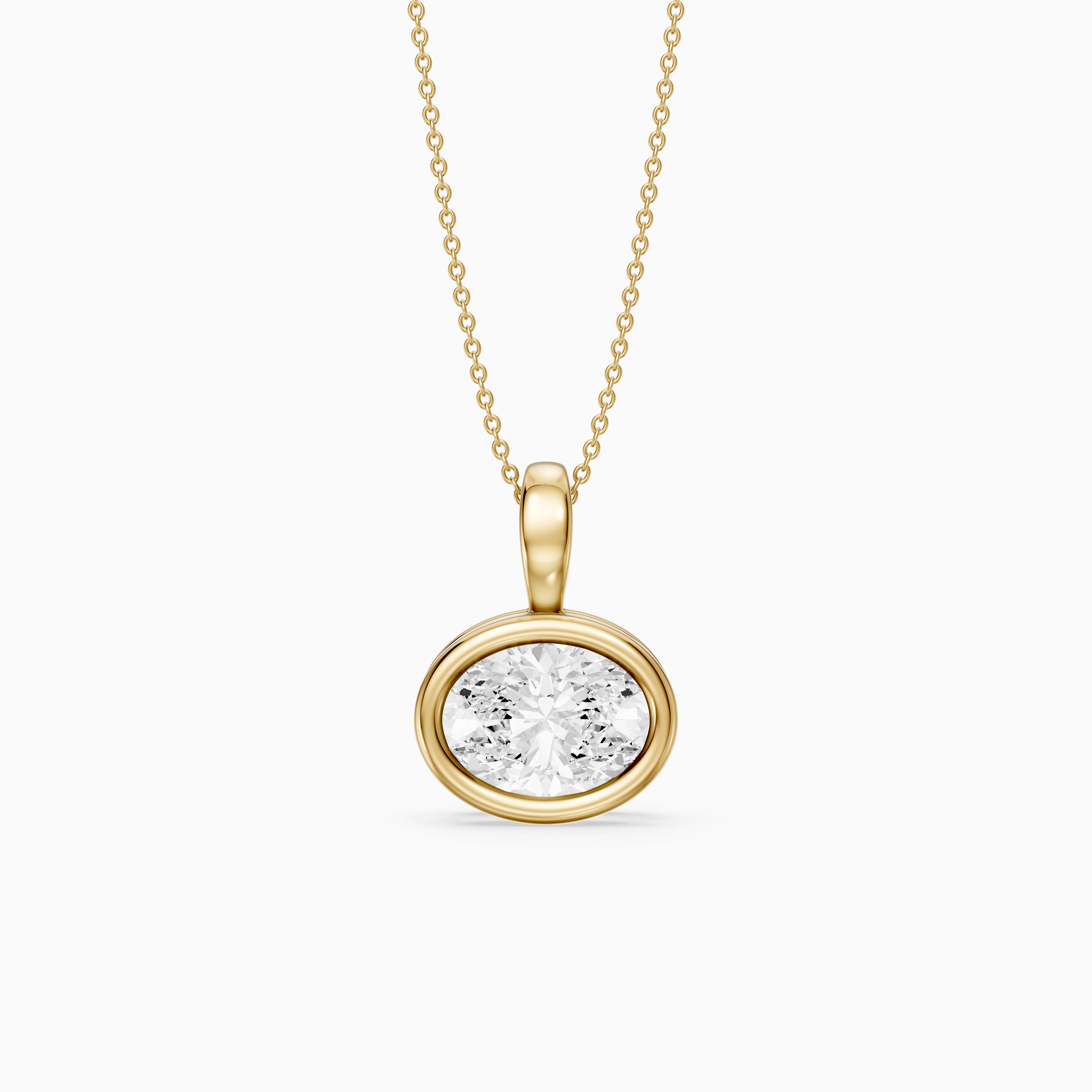 Angelina Oval East West Lab Grown Diamond Pendant