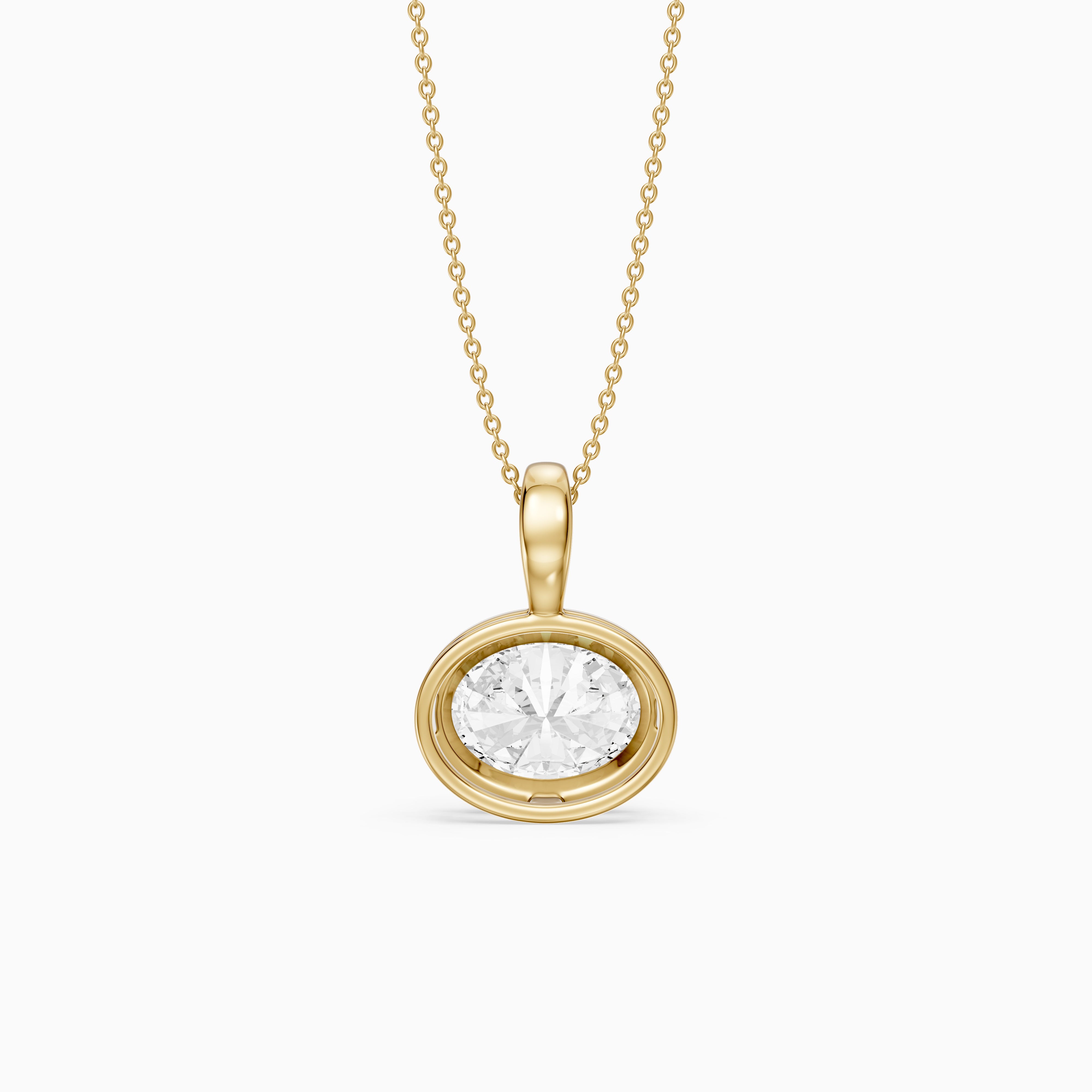 Angelina Oval East West Lab Grown Diamond Pendant