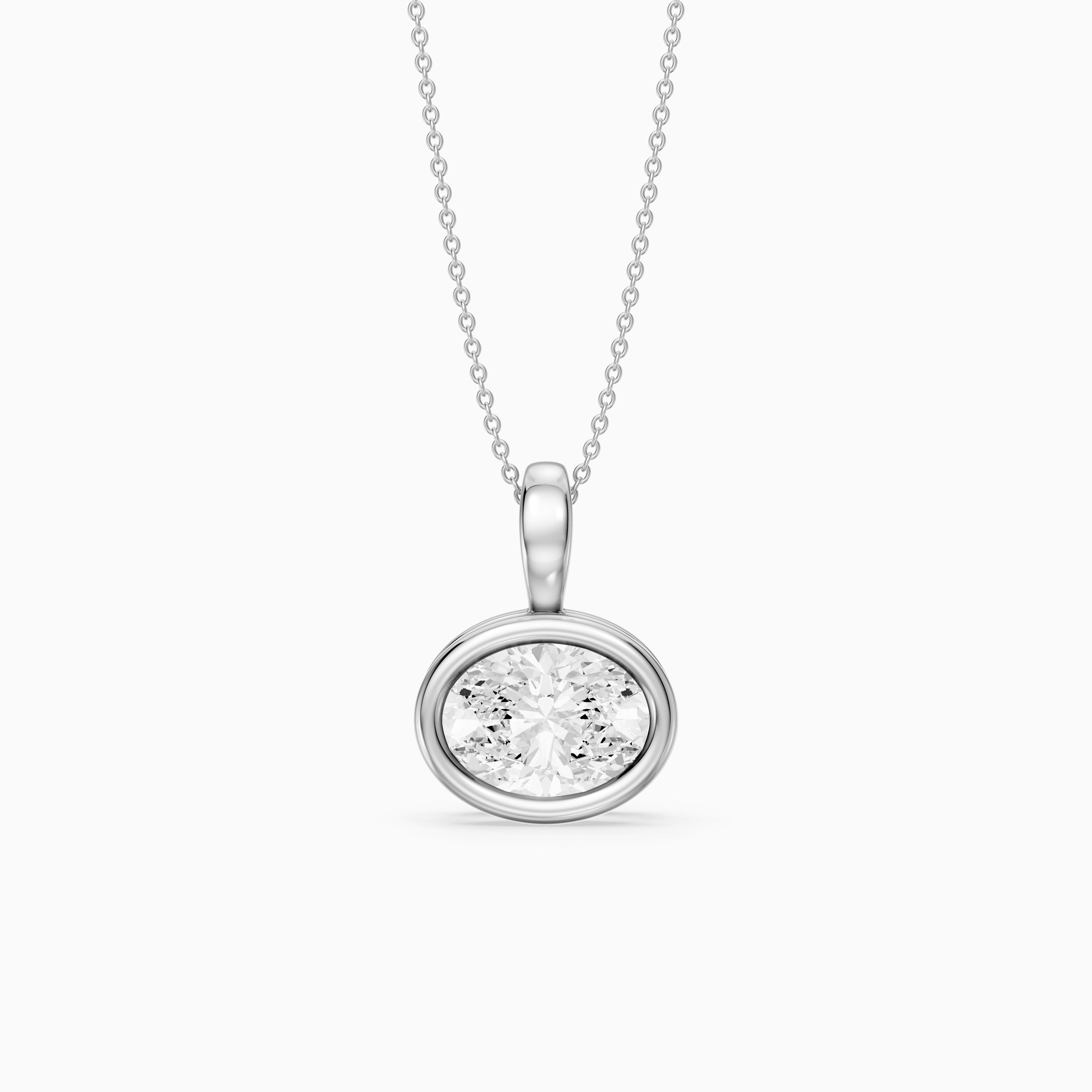 Angelina Oval East West Lab Grown Diamond Pendant