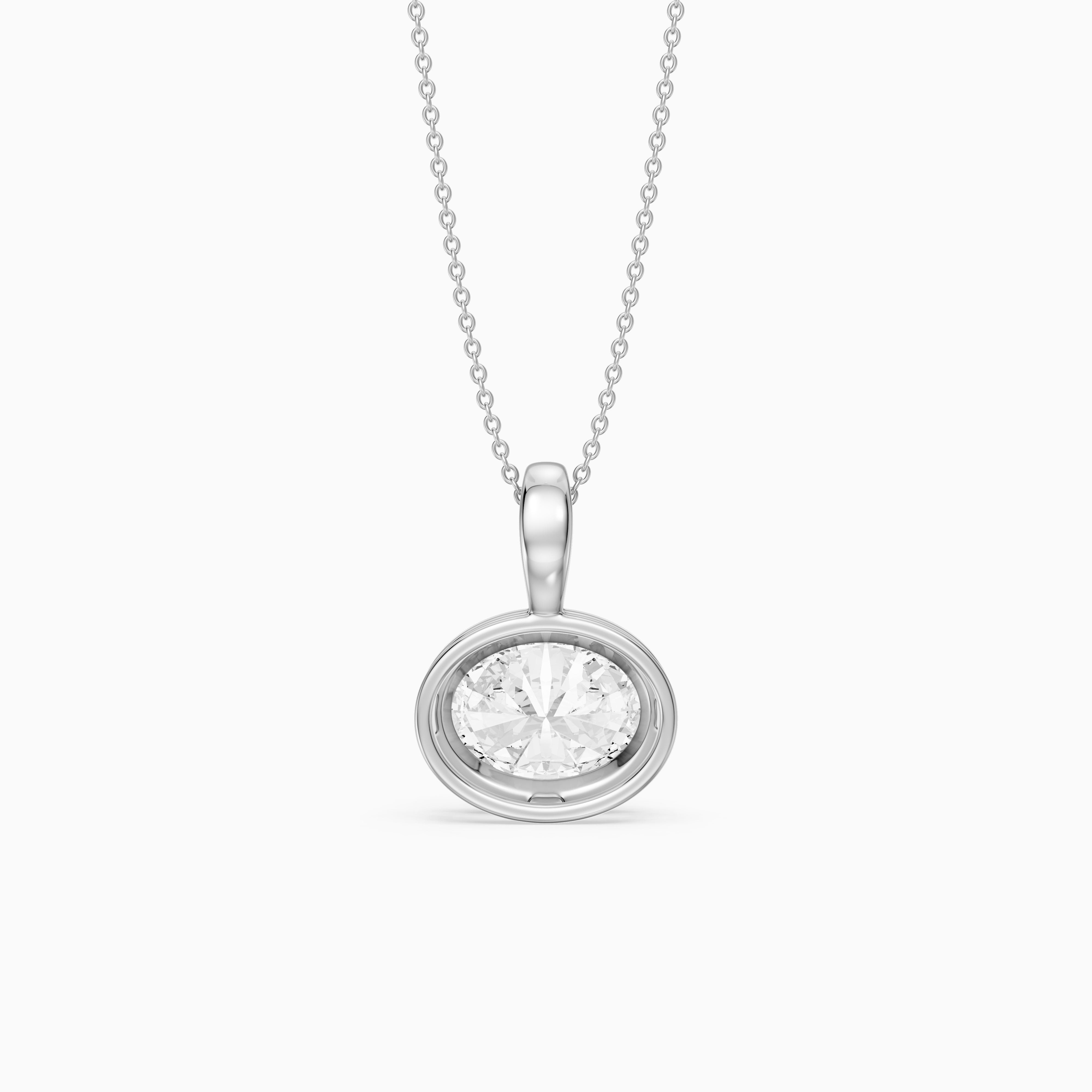 Angelina Oval East West Lab Grown Diamond Pendant
