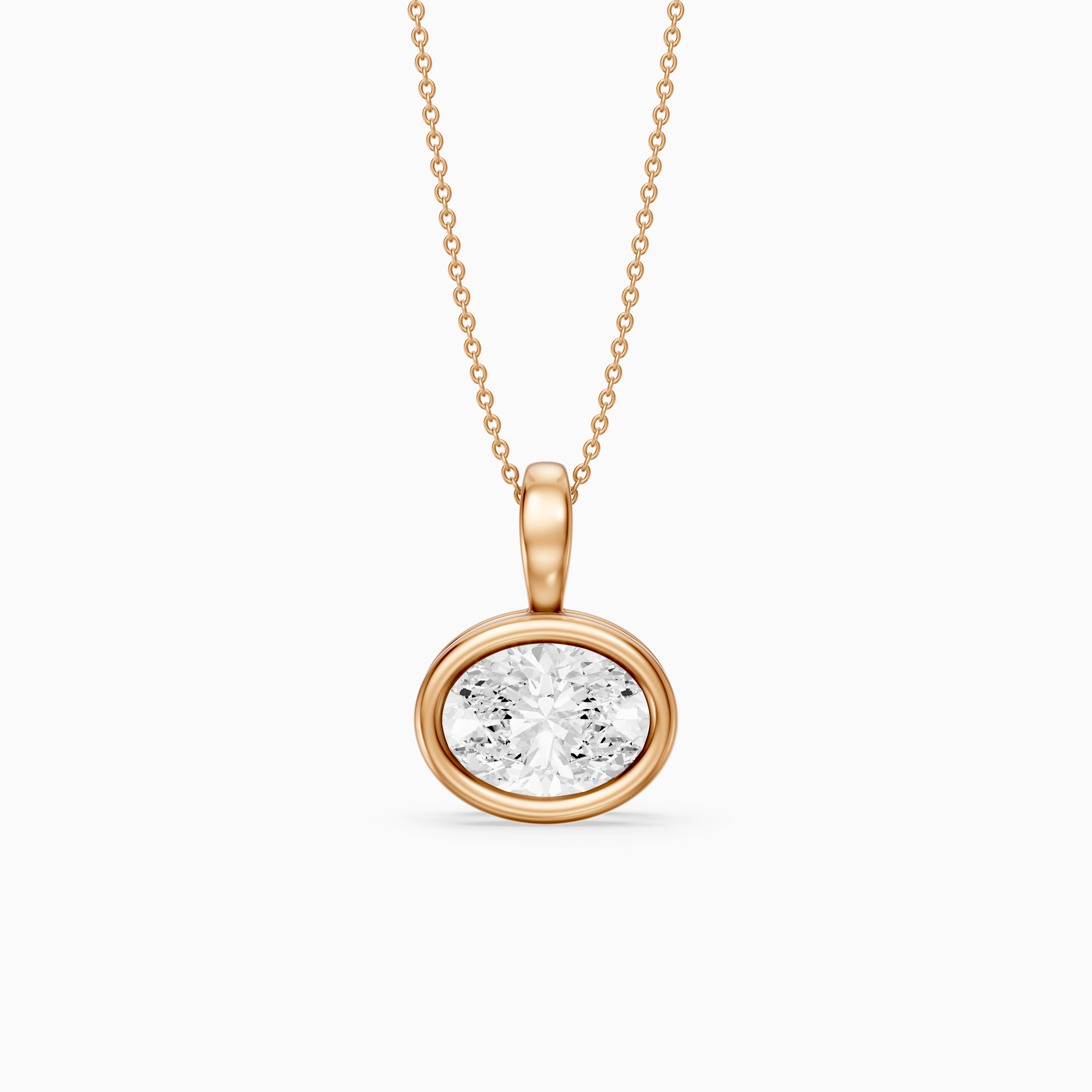 Angelina Oval East West Lab Grown Diamond Pendant
