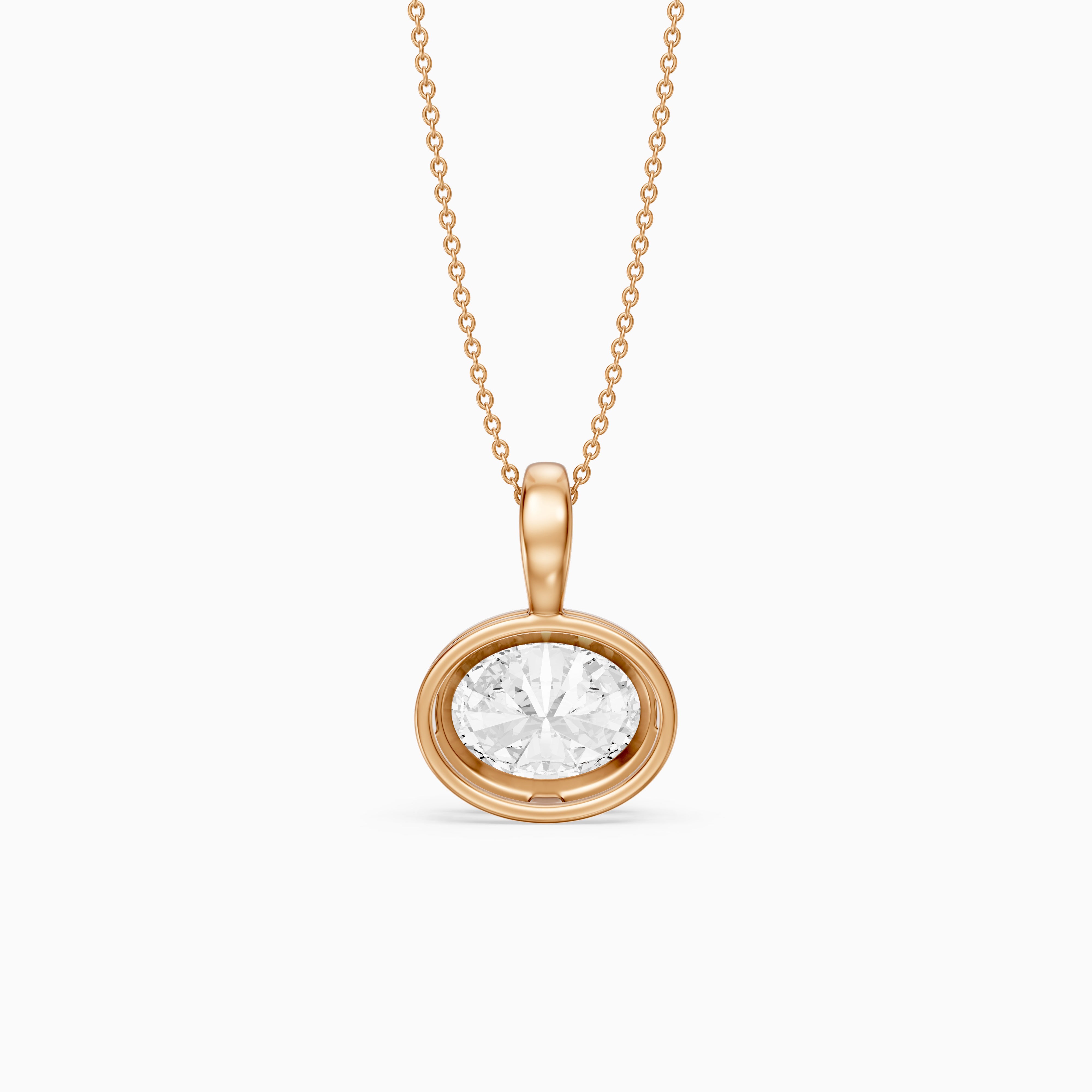 Angelina Oval East West Lab Grown Diamond Pendant