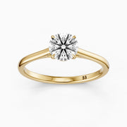 Aubria Round Cut Solitaire Cathedral Style Lab Grown Diamond Ring