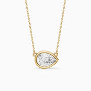 Sydney East West Pear Shape Lab Grown Diamond Bezel Pendant