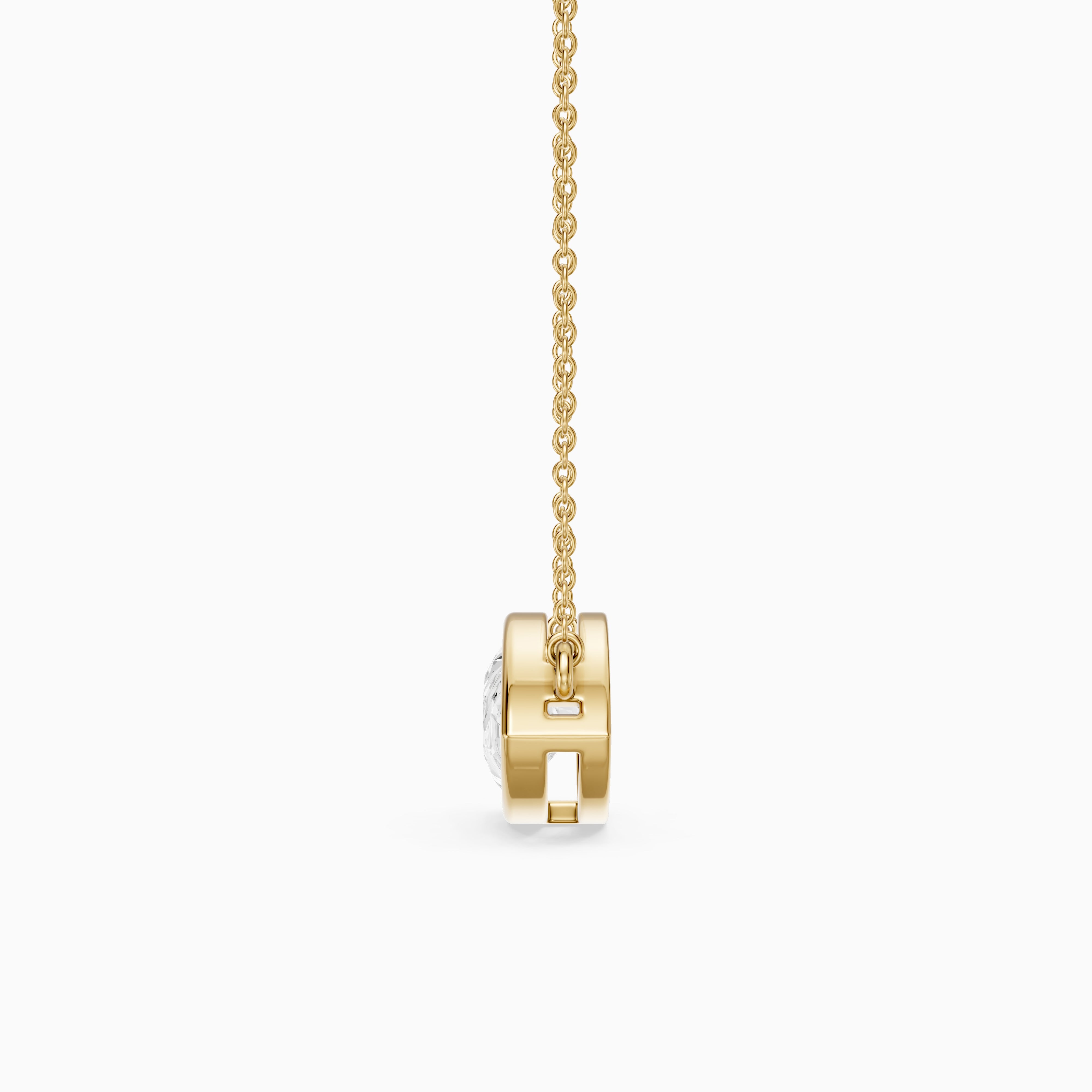 Sydney East West Pear Shape Lab Grown Diamond Bezel Pendant