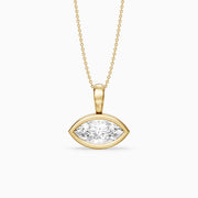 Malia East West Marquise Lab Grown Diamond Bezel Pendant