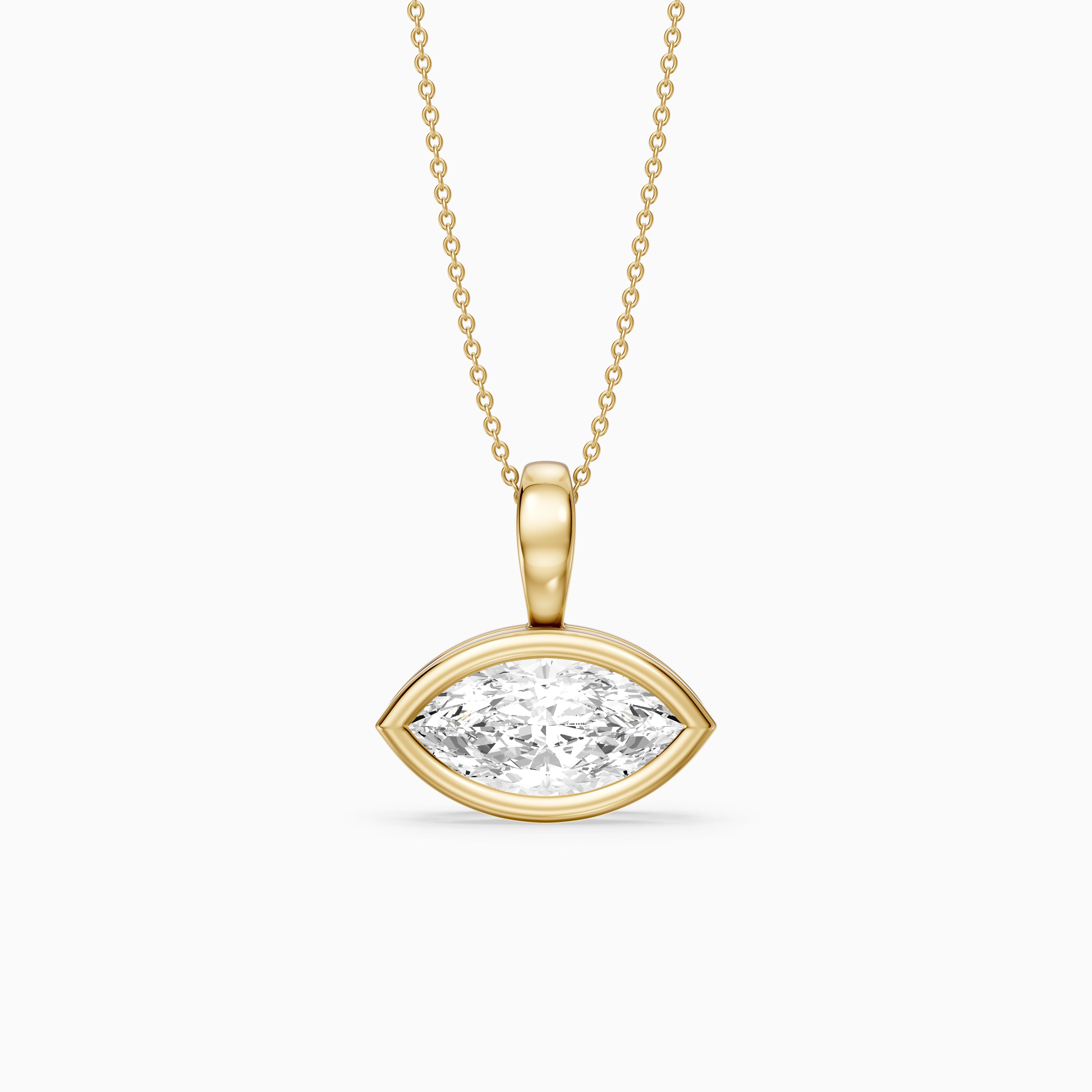 Malia East West Marquise Lab Grown Diamond Bezel Pendant