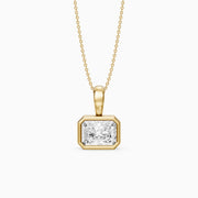 Maryam East West Radiant Cut Lab Grown Diamond Bezel Pendant