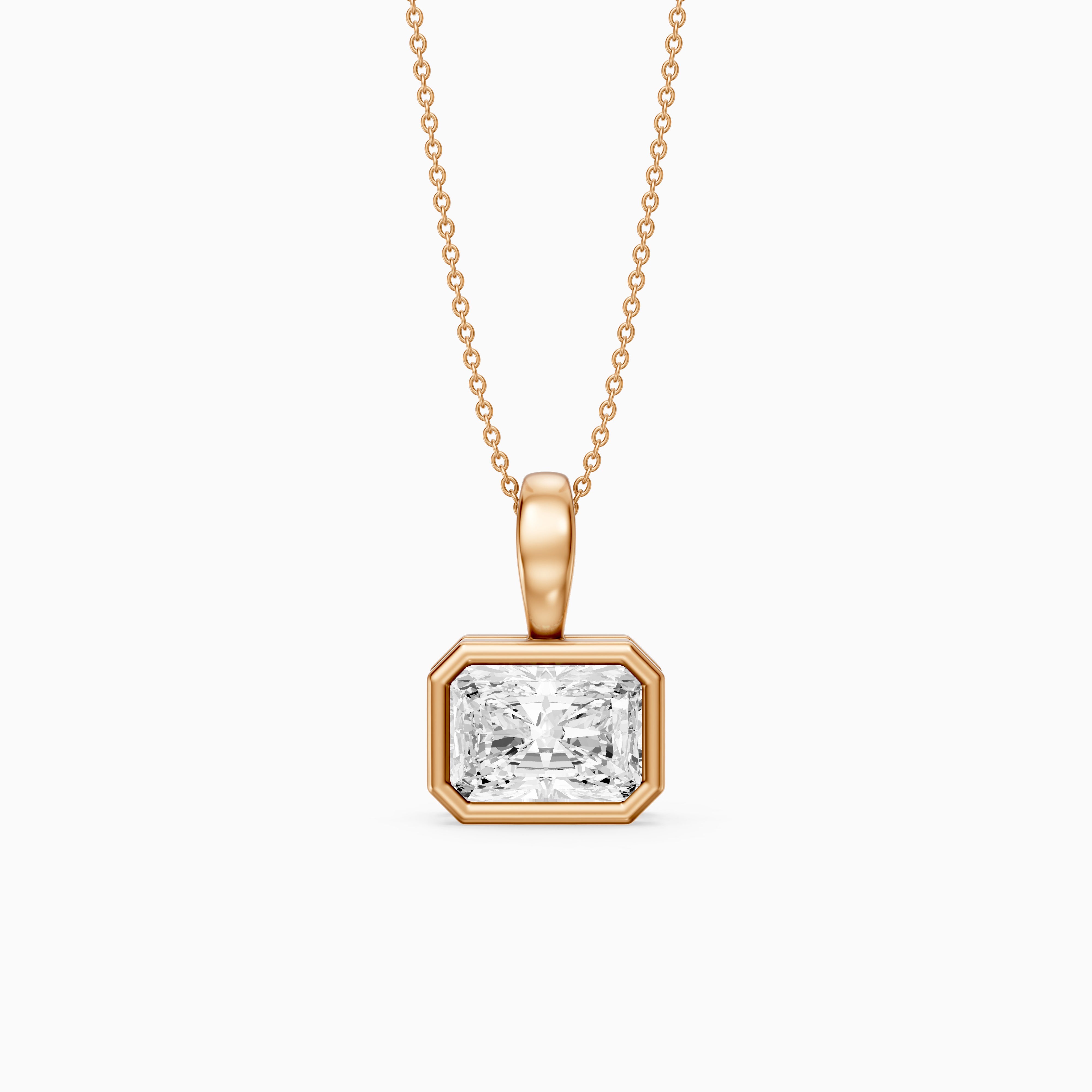 Maryam East West Radiant Cut Lab Grown Diamond Bezel Pendant