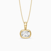 Hope Elongated Cushion Lab Grown Diamond Bezel Pendant