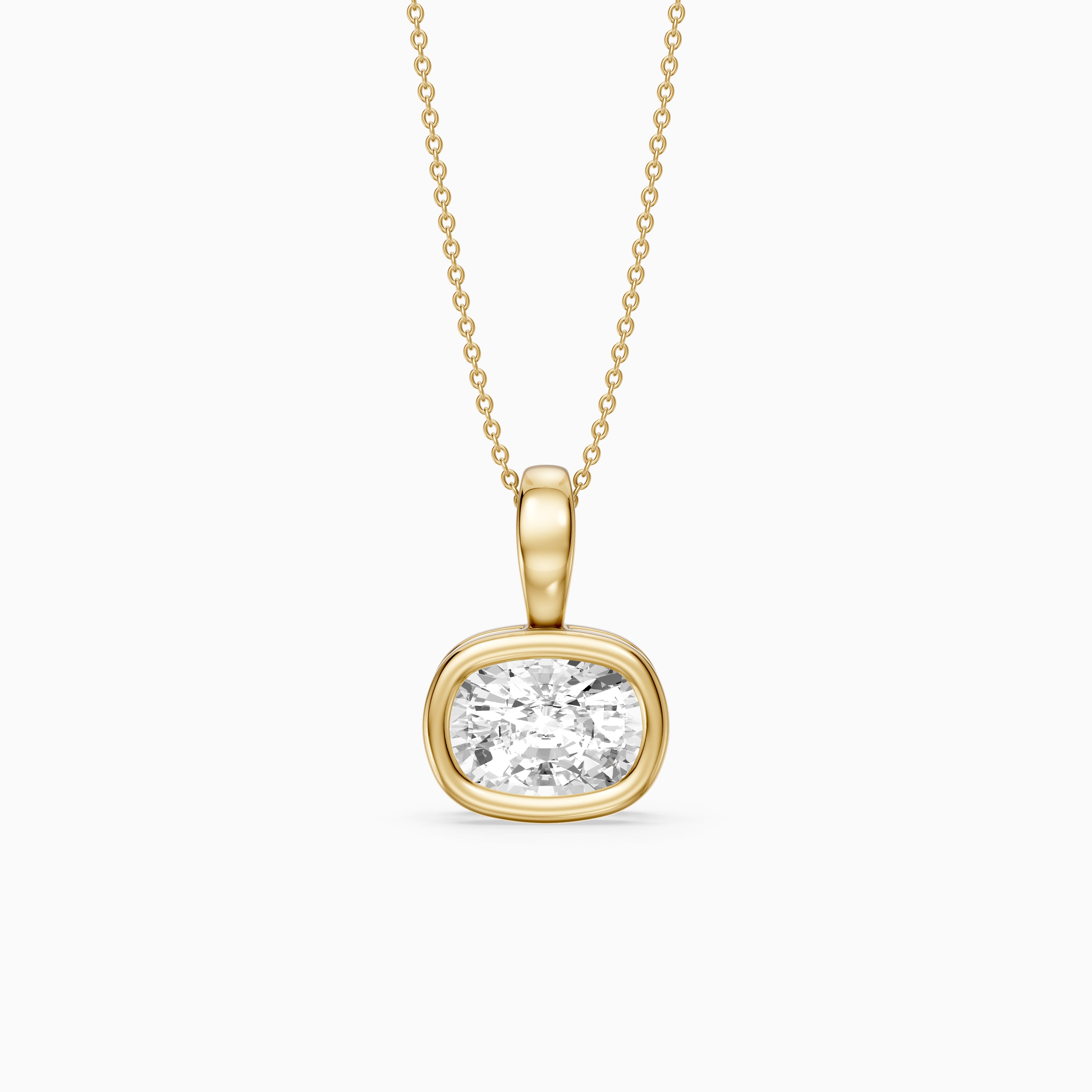 Hope Elongated Cushion Lab Grown Diamond Bezel Pendant
