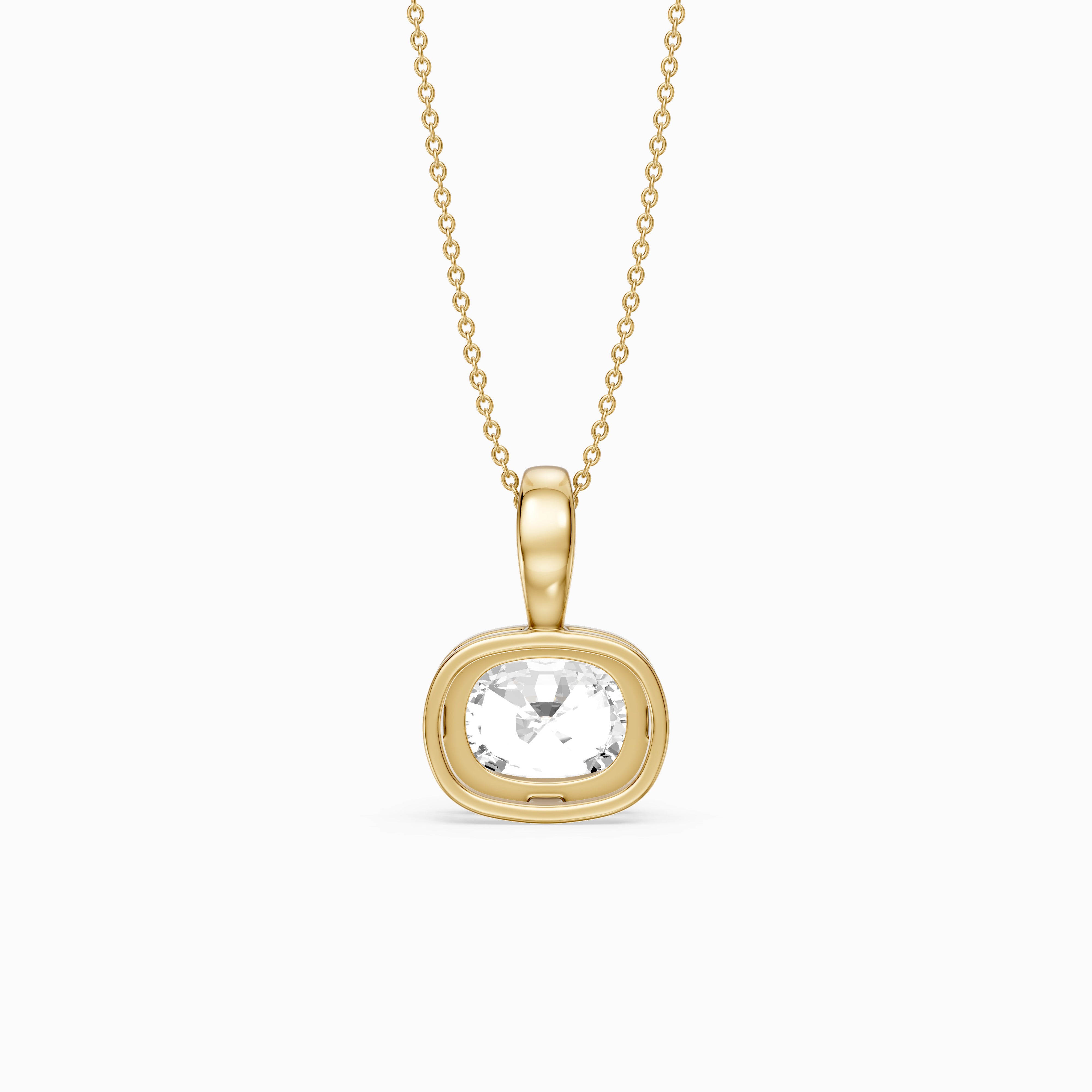 Hope Elongated Cushion Lab Grown Diamond Bezel Pendant