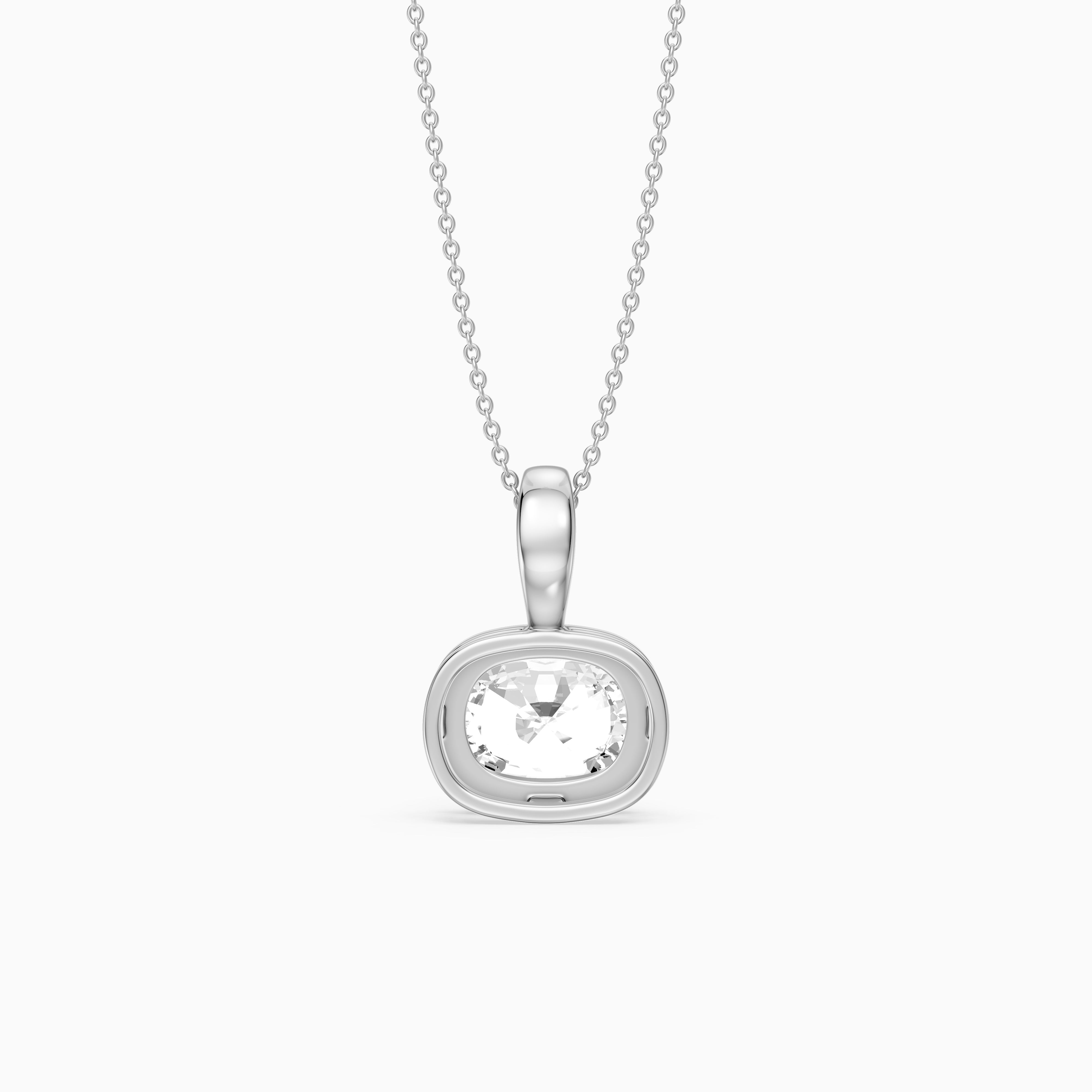 Hope Elongated Cushion Lab Grown Diamond Bezel Pendant