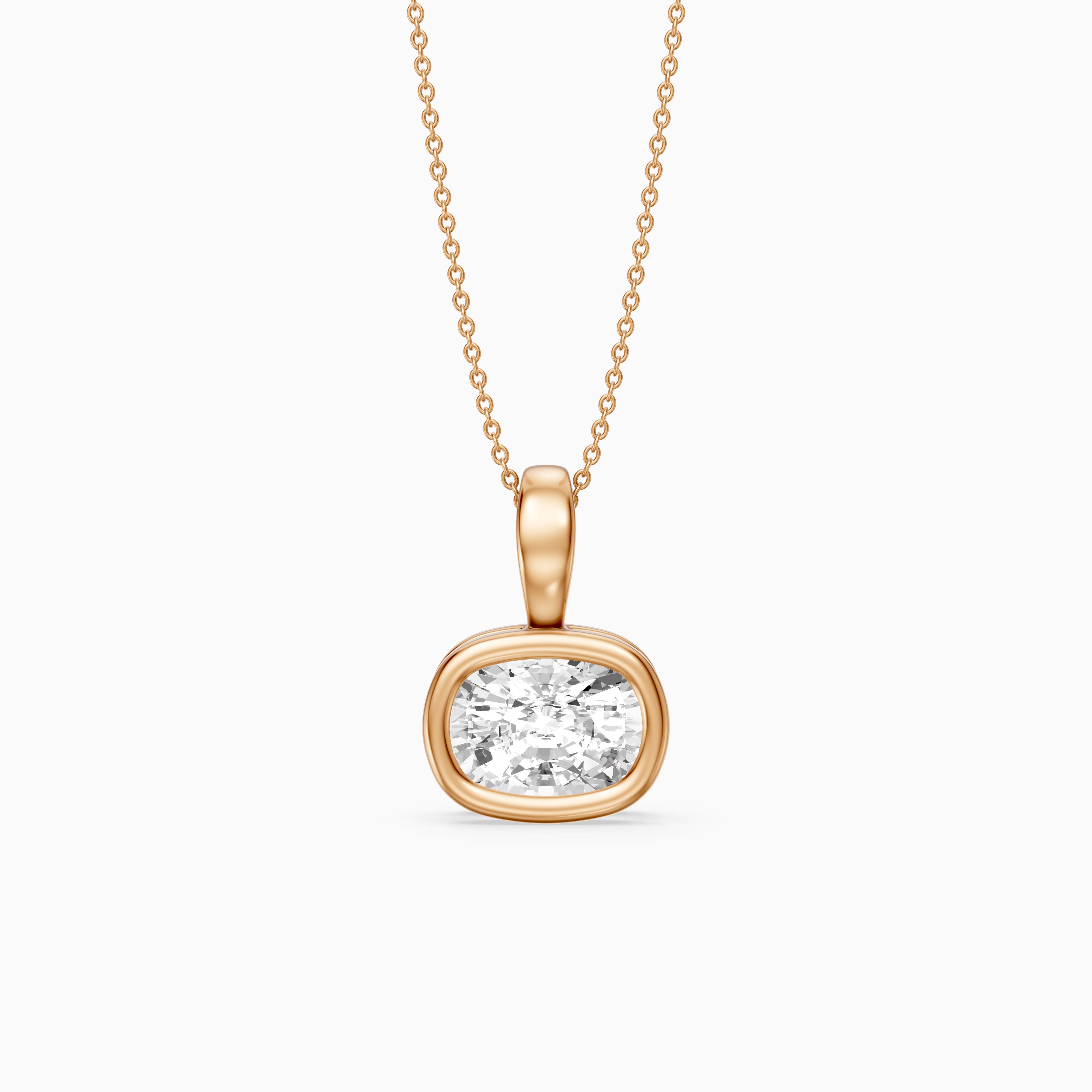 Hope Elongated Cushion Lab Grown Diamond Bezel Pendant