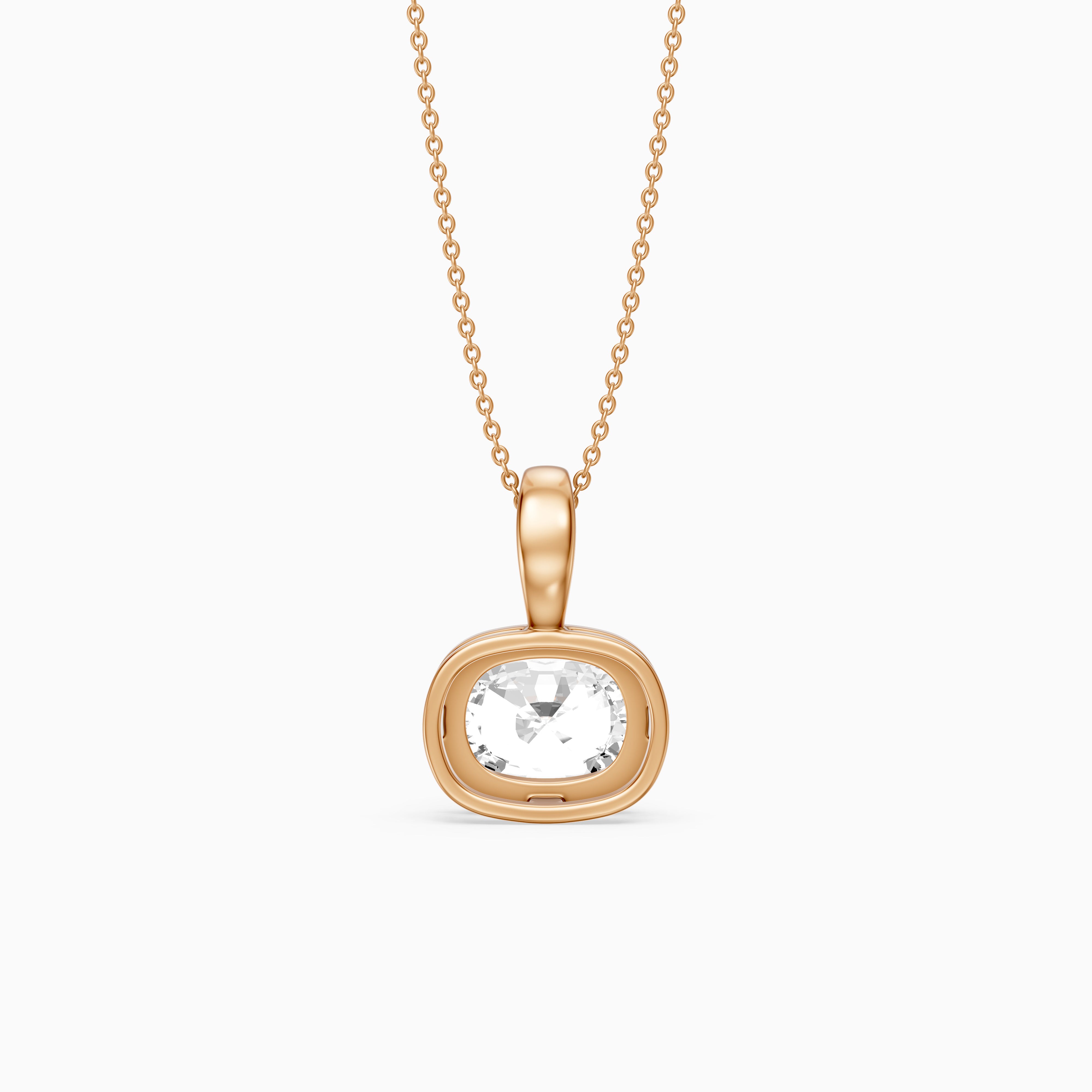 Hope Elongated Cushion Lab Grown Diamond Bezel Pendant