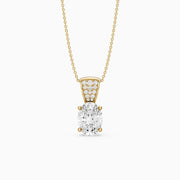 Sunny Oval Lab Grown Diamond Pendant with Pave Bail