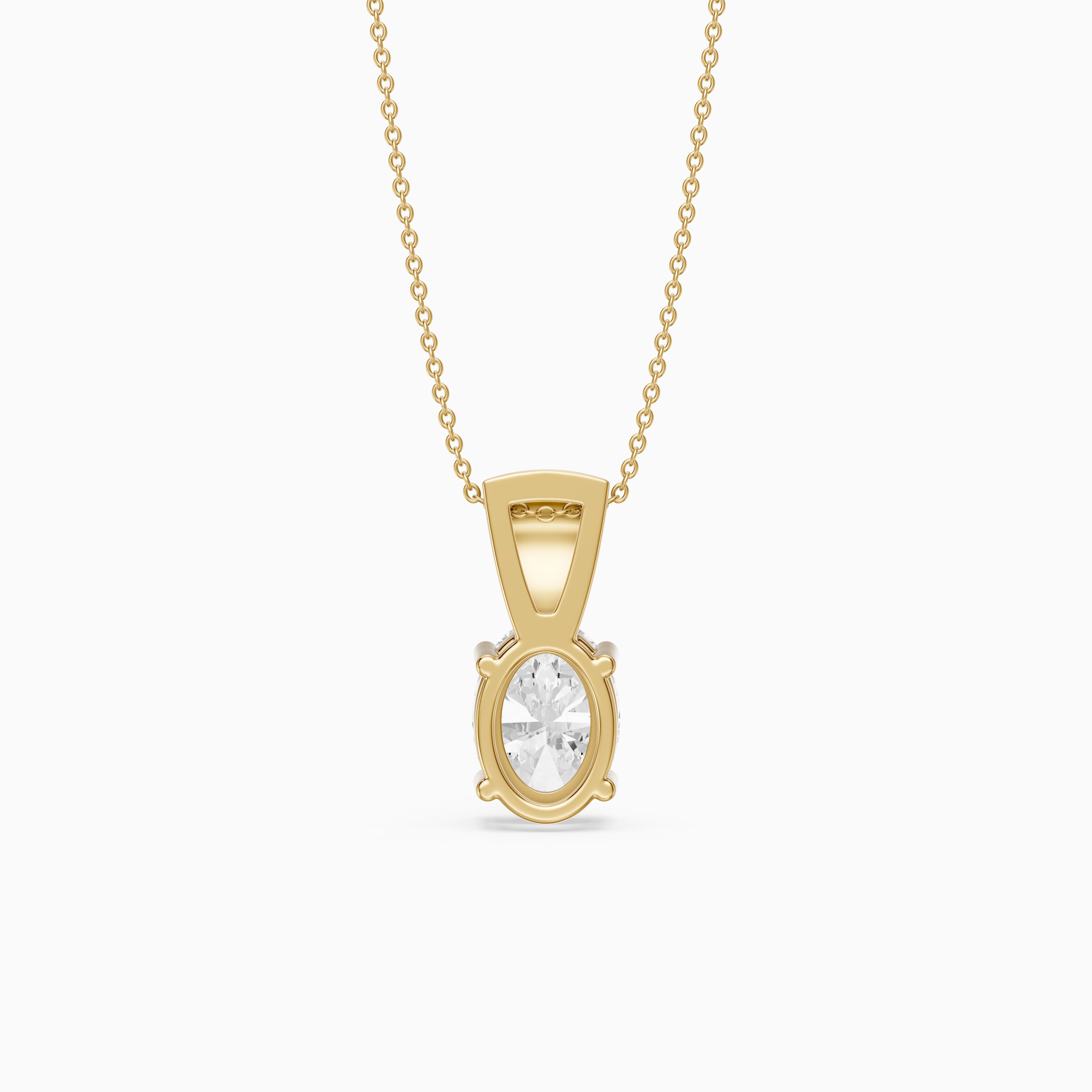 Sunny Oval Lab Grown Diamond Pendant with Pave Bail