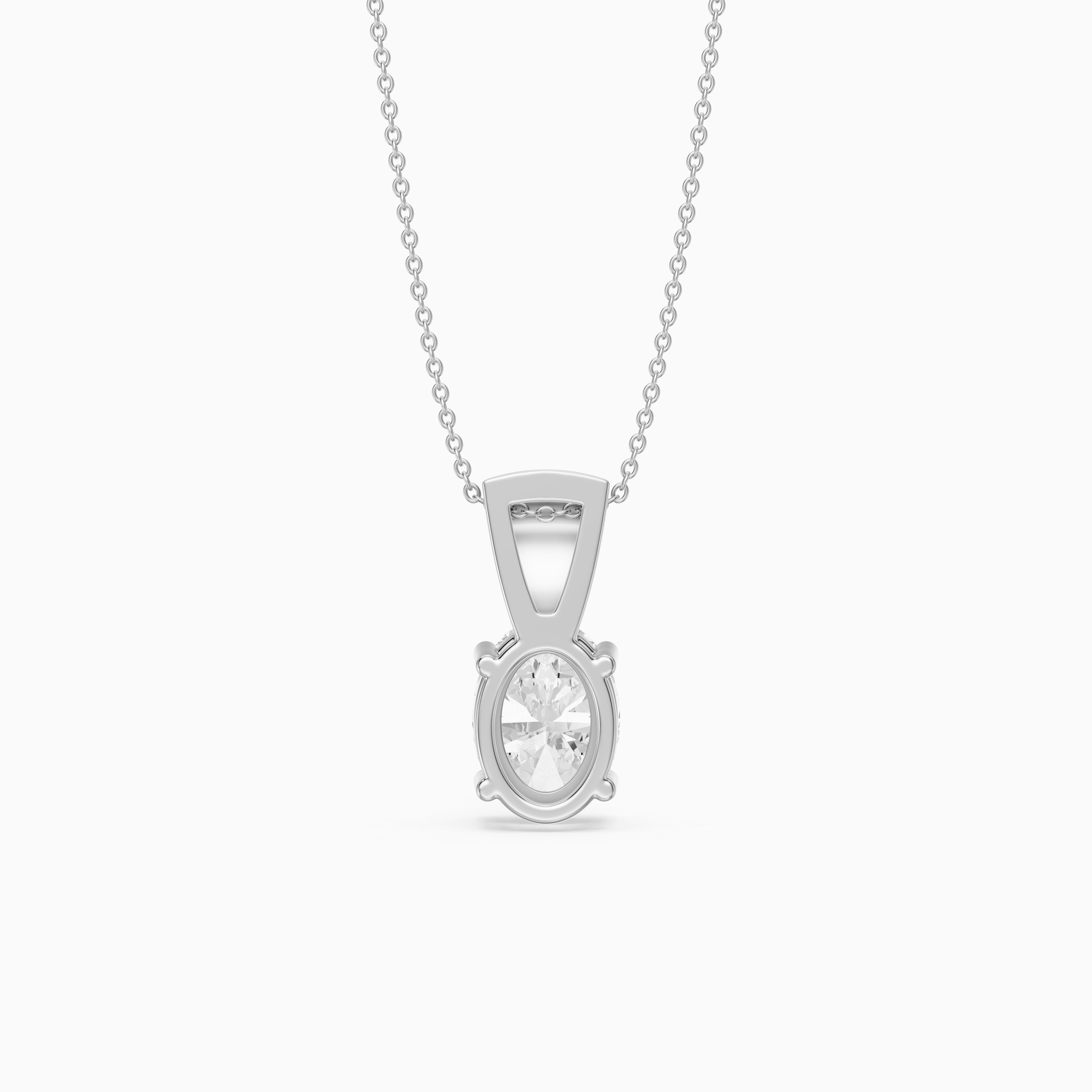 Sunny Oval Lab Grown Diamond Pendant with Pave Bail