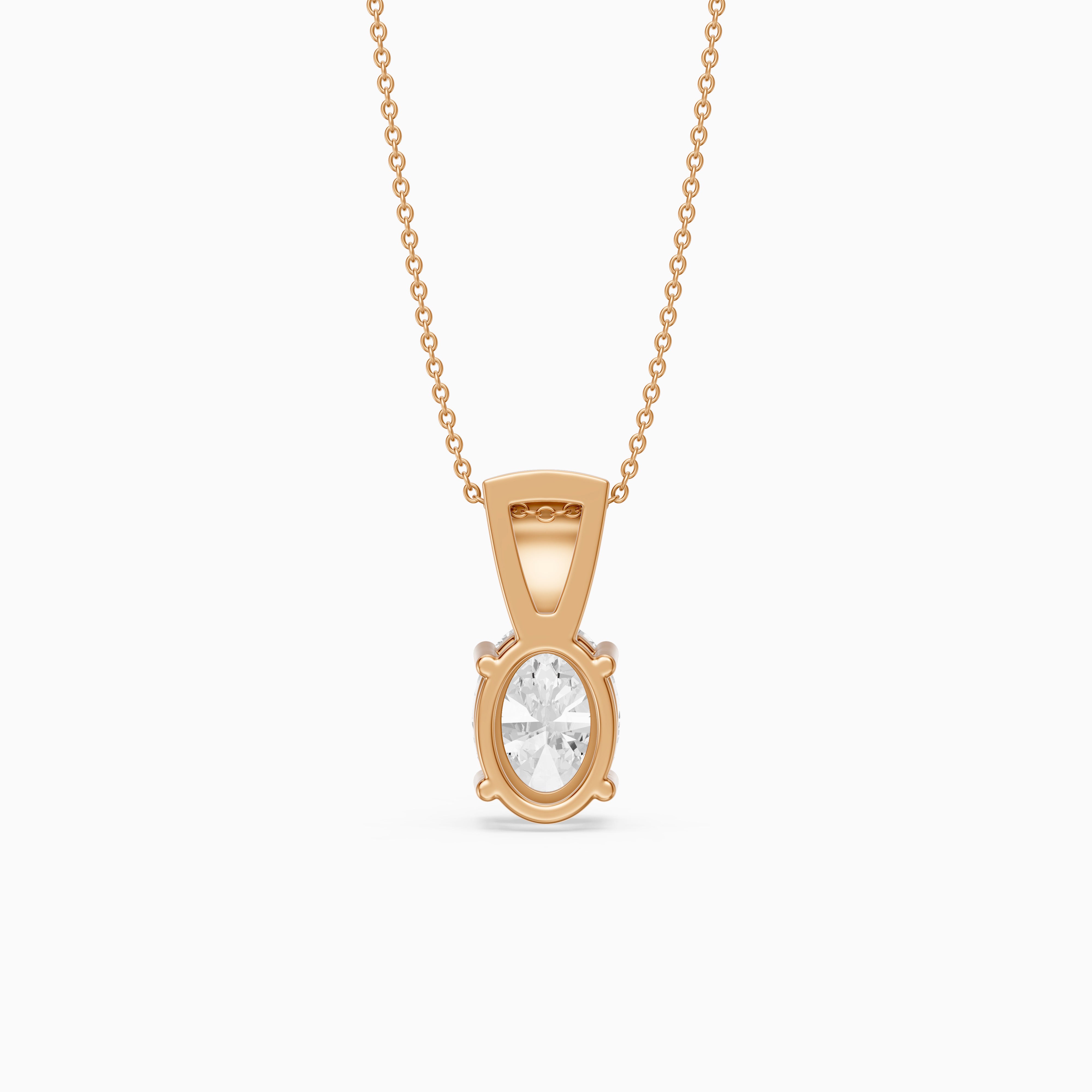 Sunny Oval Lab Grown Diamond Pendant with Pave Bail