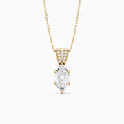 Elora Marquise Lab Grown Diamond Pave Bail Pendant