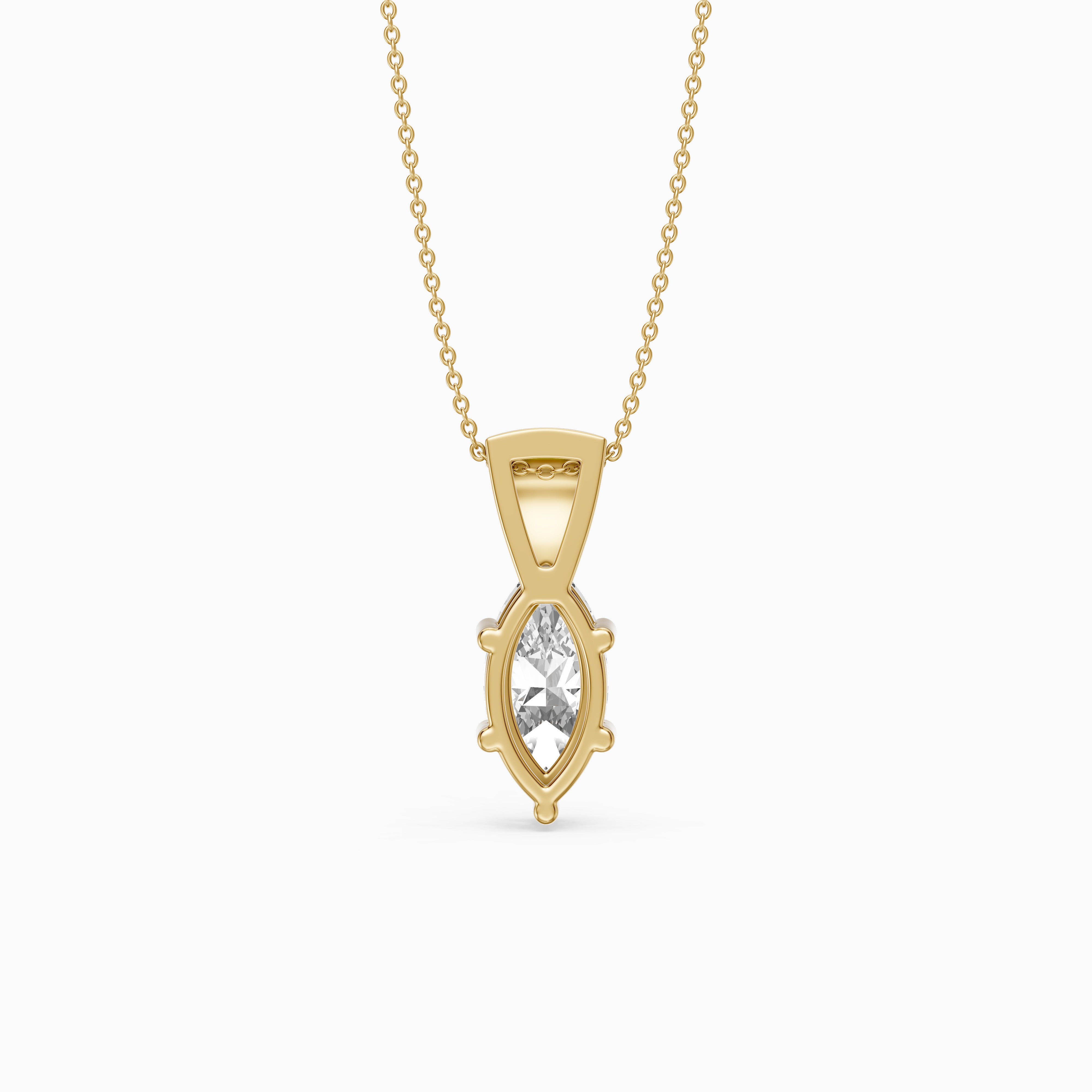 Elora Marquise Lab Grown Diamond Pave Bail Pendant