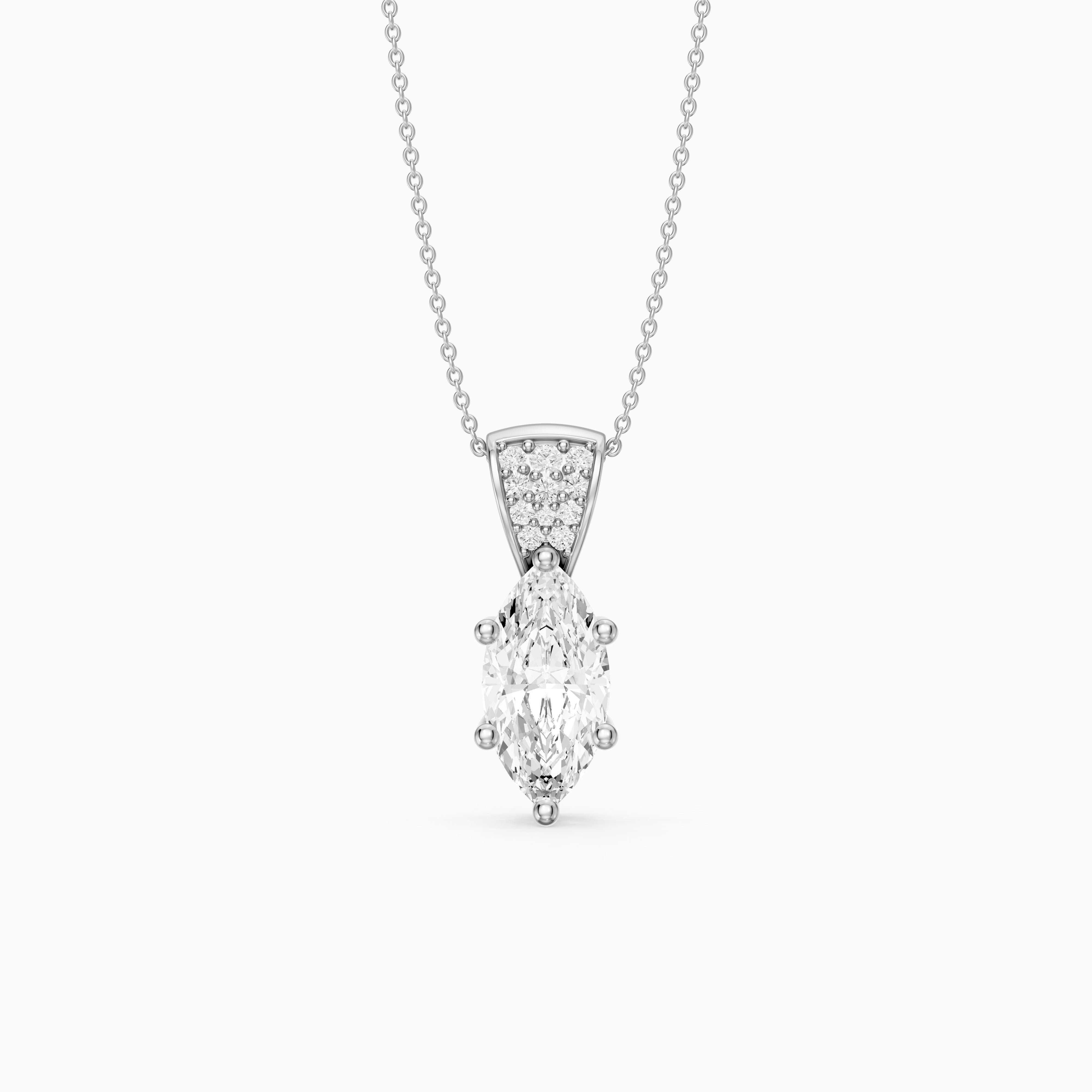 Elora Marquise Lab Grown Diamond Pave Bail Pendant