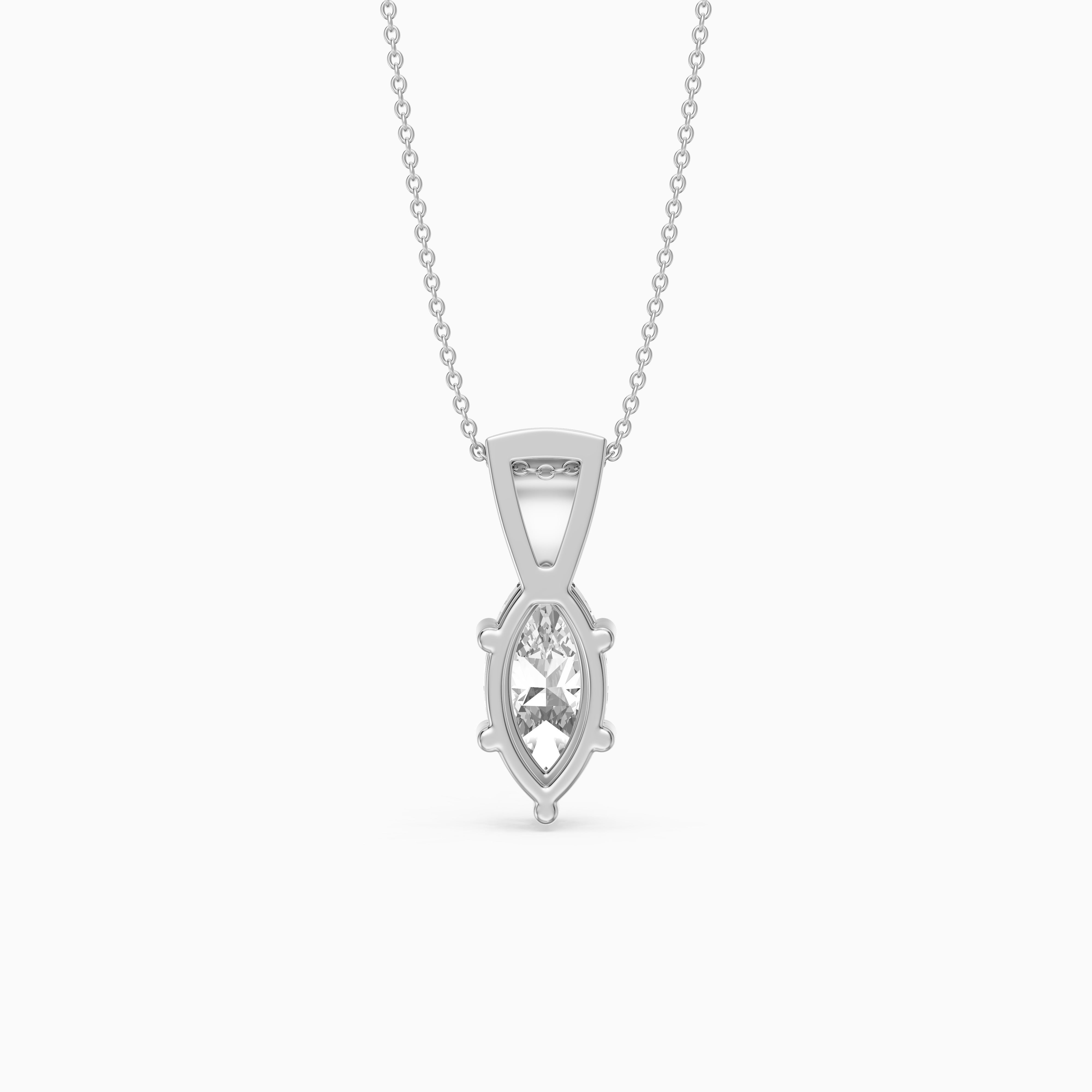 Elora Marquise Lab Grown Diamond Pave Bail Pendant