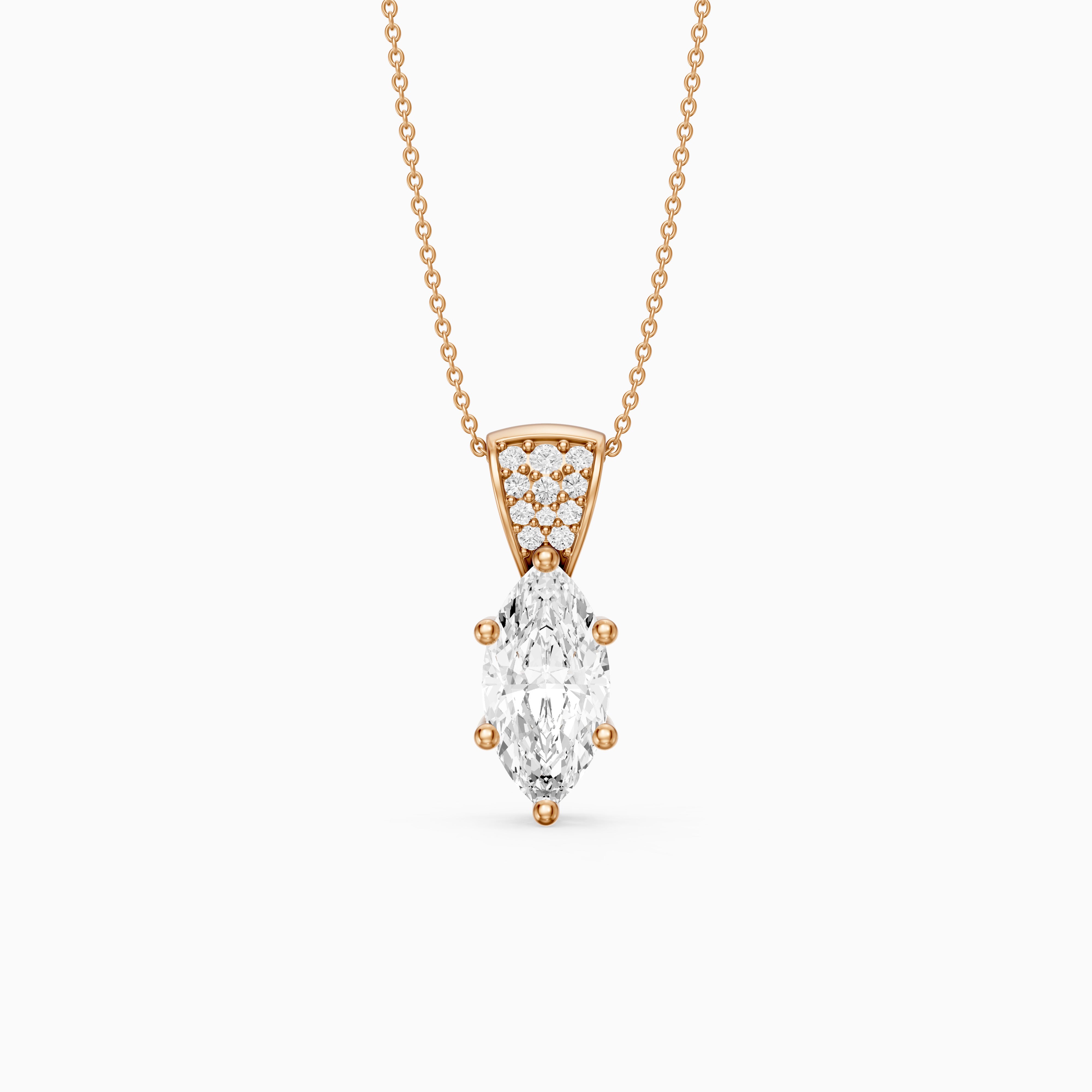 Elora Marquise Lab Grown Diamond Pave Bail Pendant