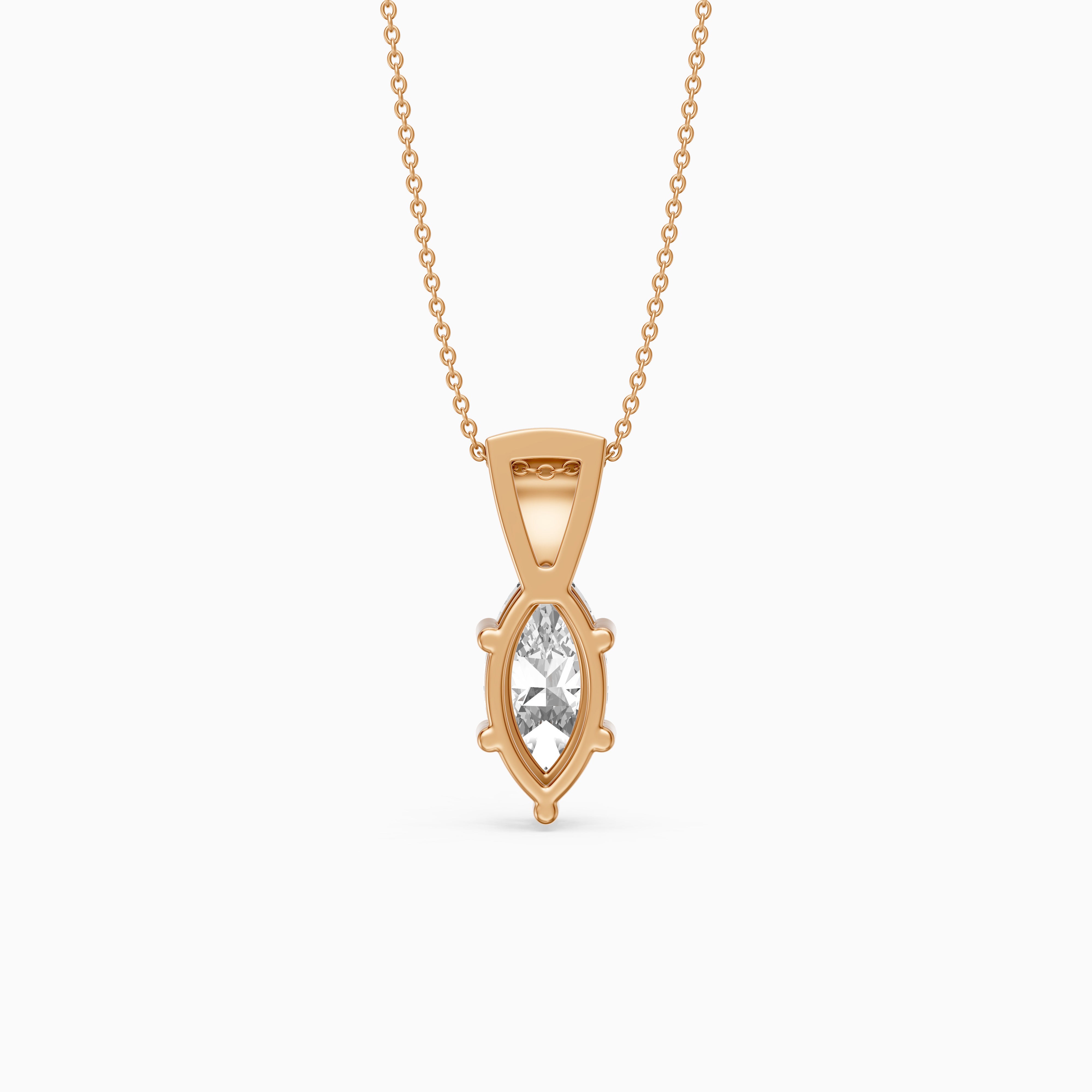 Elora Marquise Lab Grown Diamond Pave Bail Pendant
