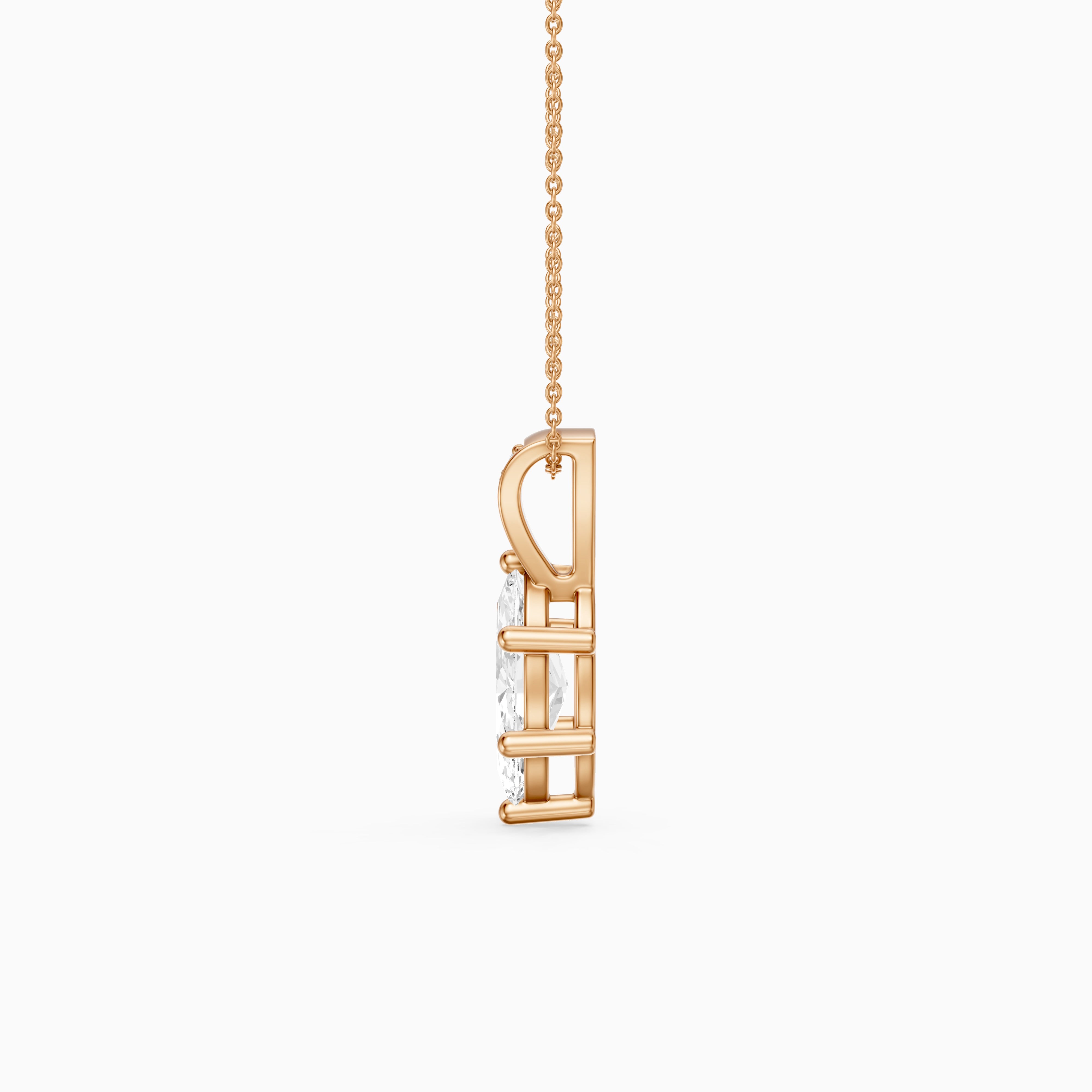Elora Marquise Lab Grown Diamond Pave Bail Pendant