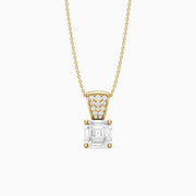 Ariel Asscher Cut Lab Grown Diamond Pave Bail Pendant