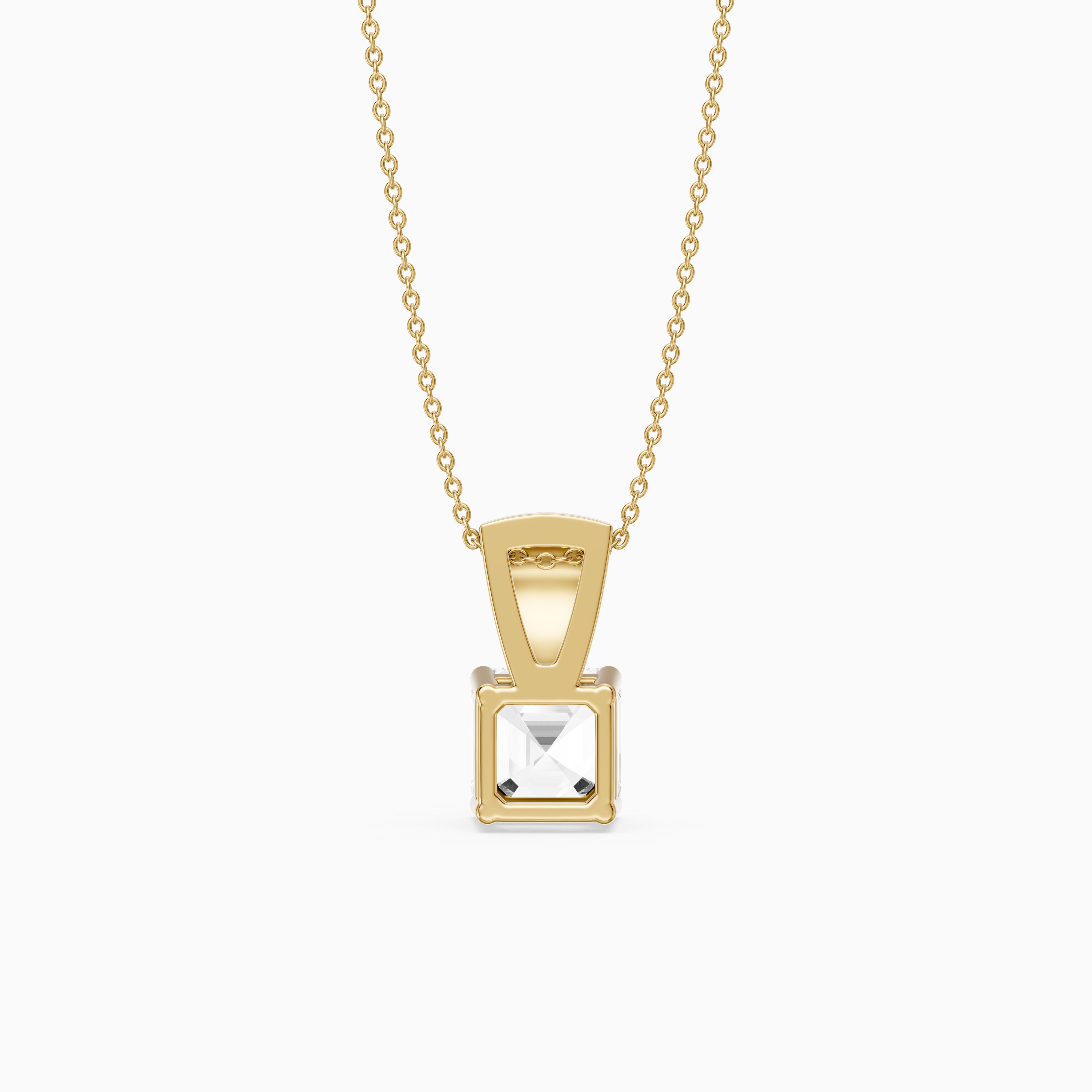 Ariel Asscher Cut Lab Grown Diamond Pave Bail Pendant