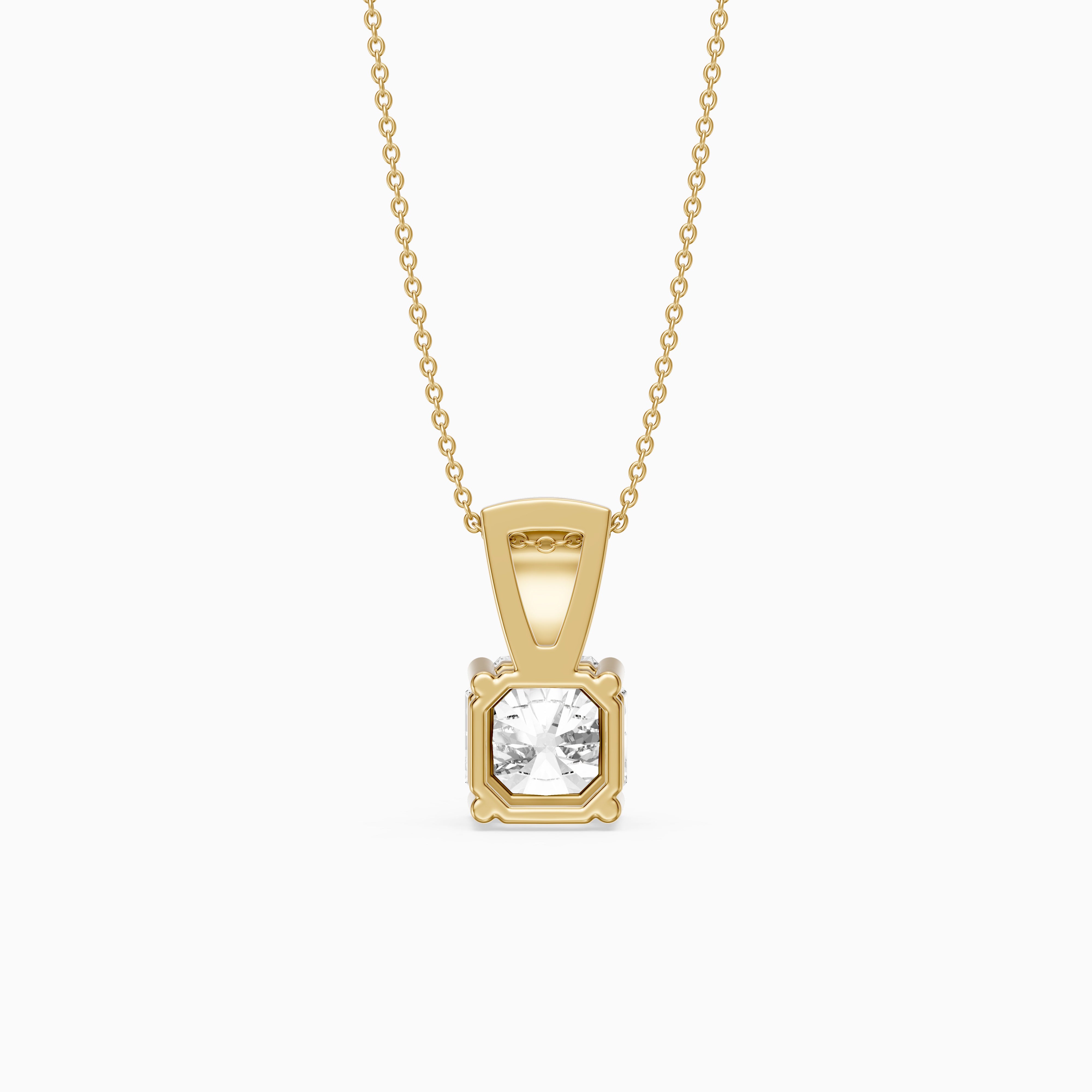 Vienna Square Radiant Lab Grown Diamond Pendant with Pave Bail