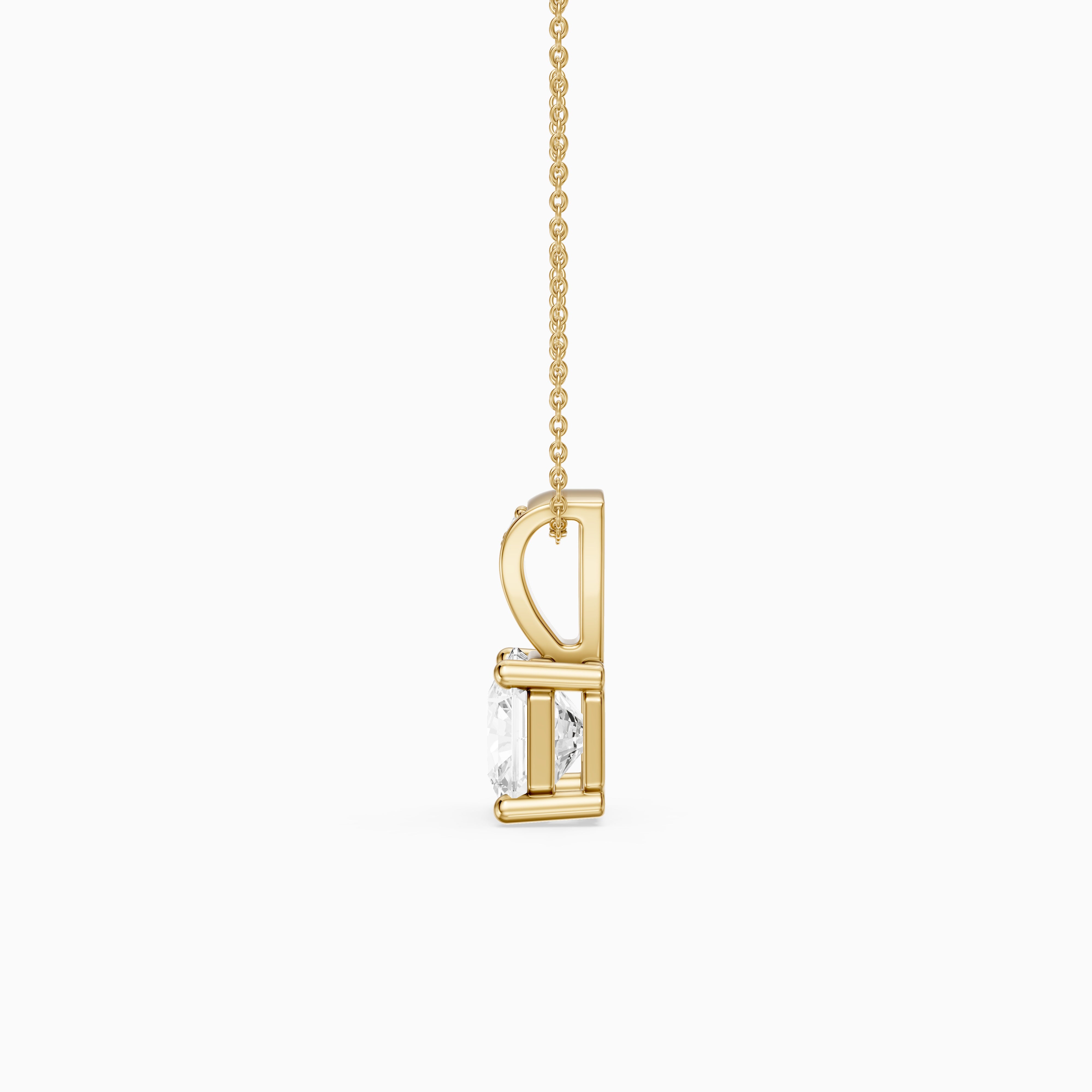 Vienna Square Radiant Lab Grown Diamond Pendant with Pave Bail