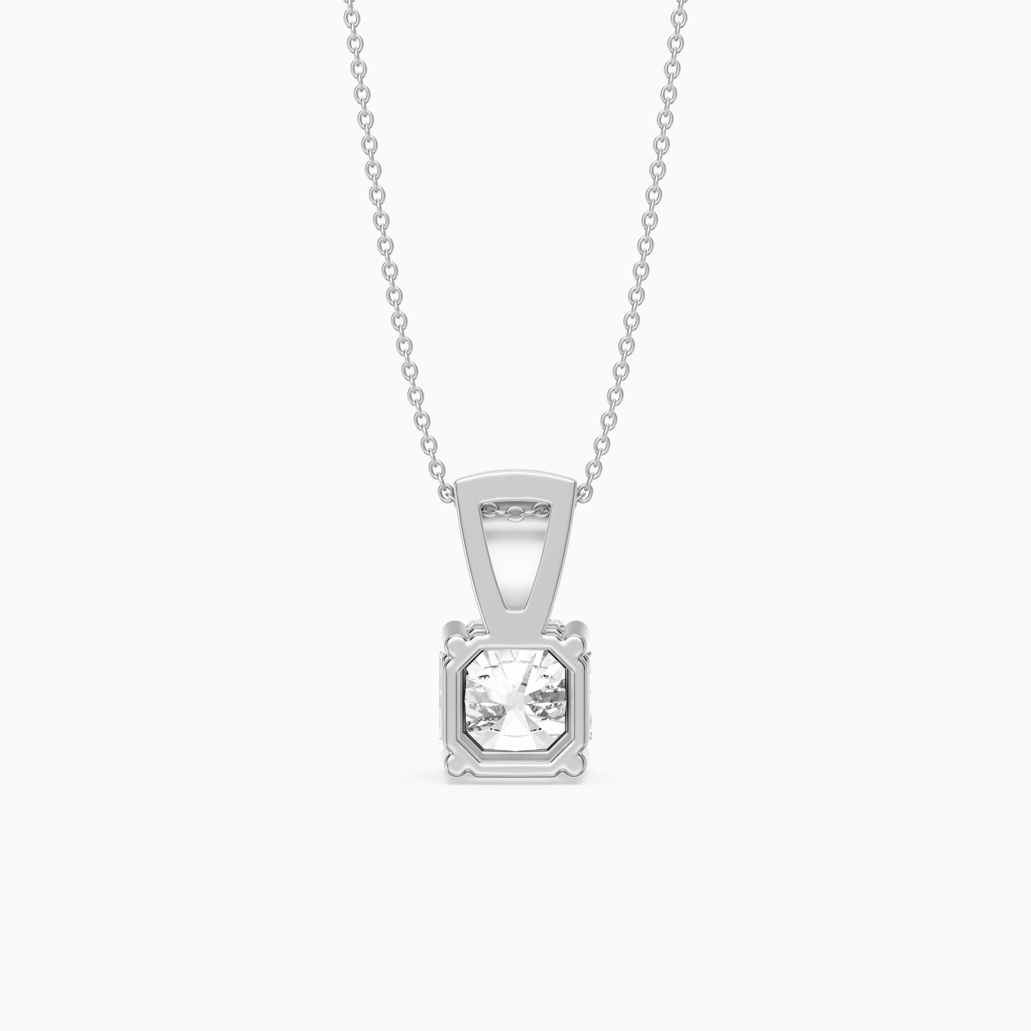 Vienna Square Radiant Lab Grown Diamond Pendant with Pave Bail