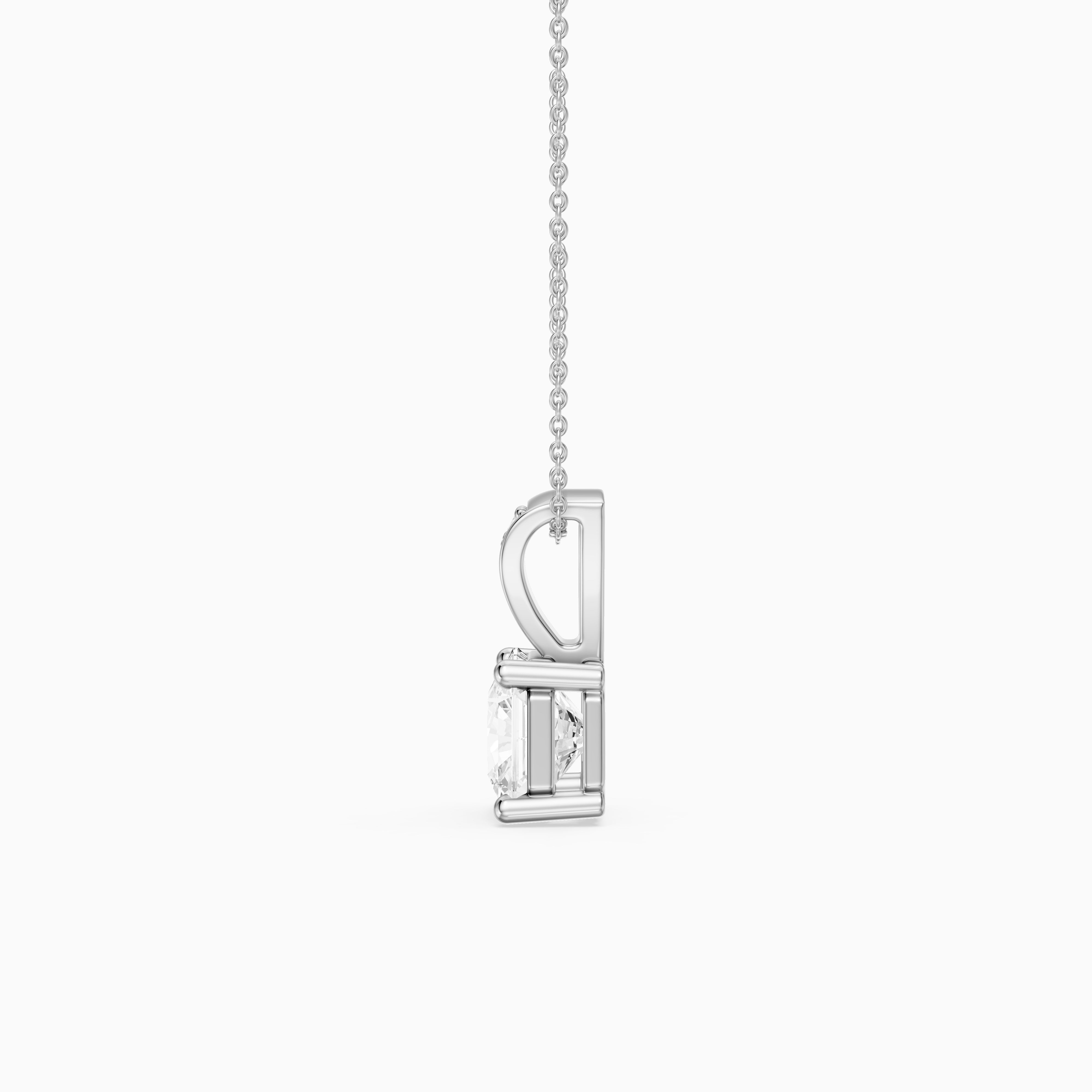 Vienna Square Radiant Lab Grown Diamond Pendant with Pave Bail