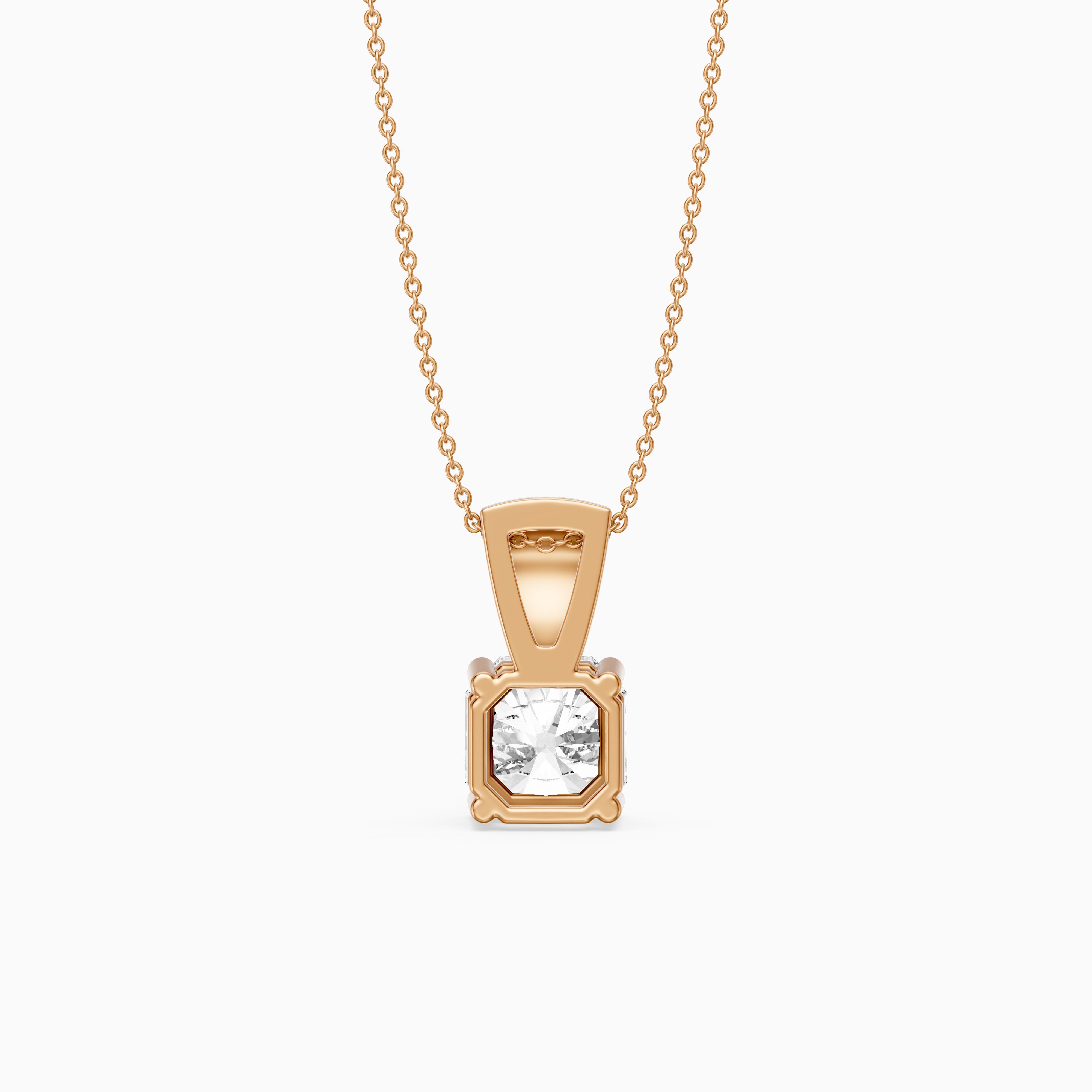 Vienna Square Radiant Lab Grown Diamond Pendant with Pave Bail