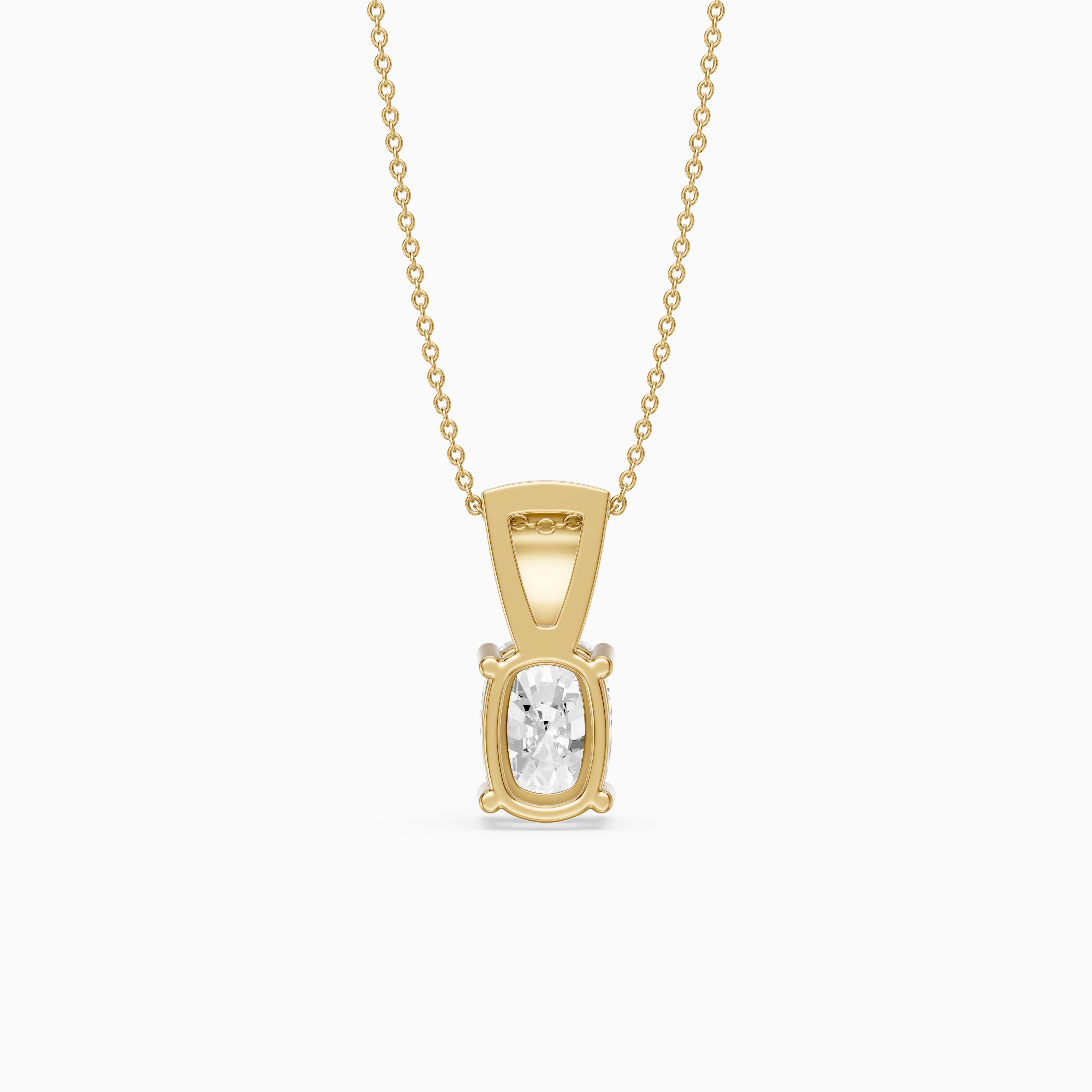 Itzel Elongated Cushion Cut Lab Grown Diamond Pendant with Pave Bail