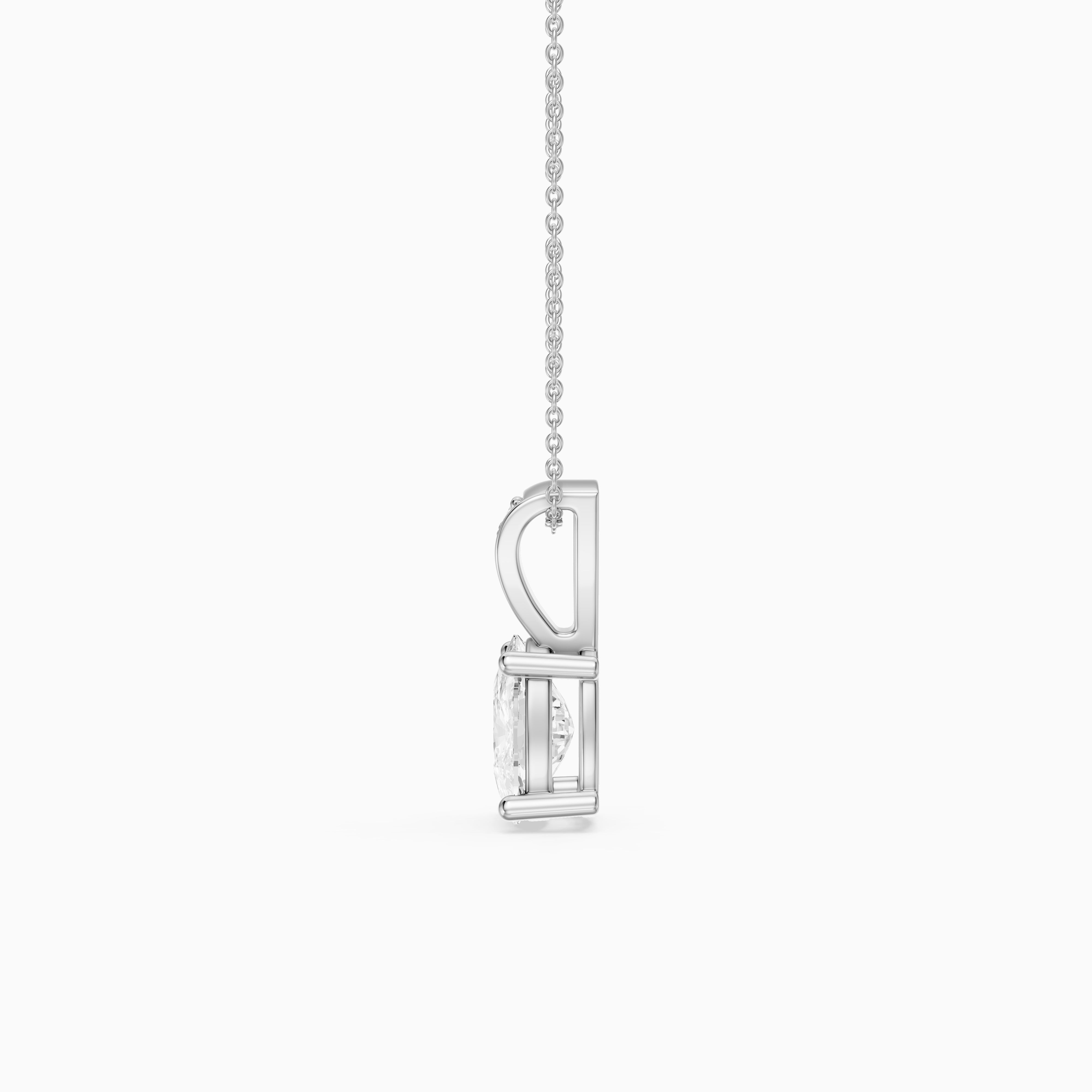 Itzel Elongated Cushion Cut Lab Grown Diamond Pendant with Pave Bail