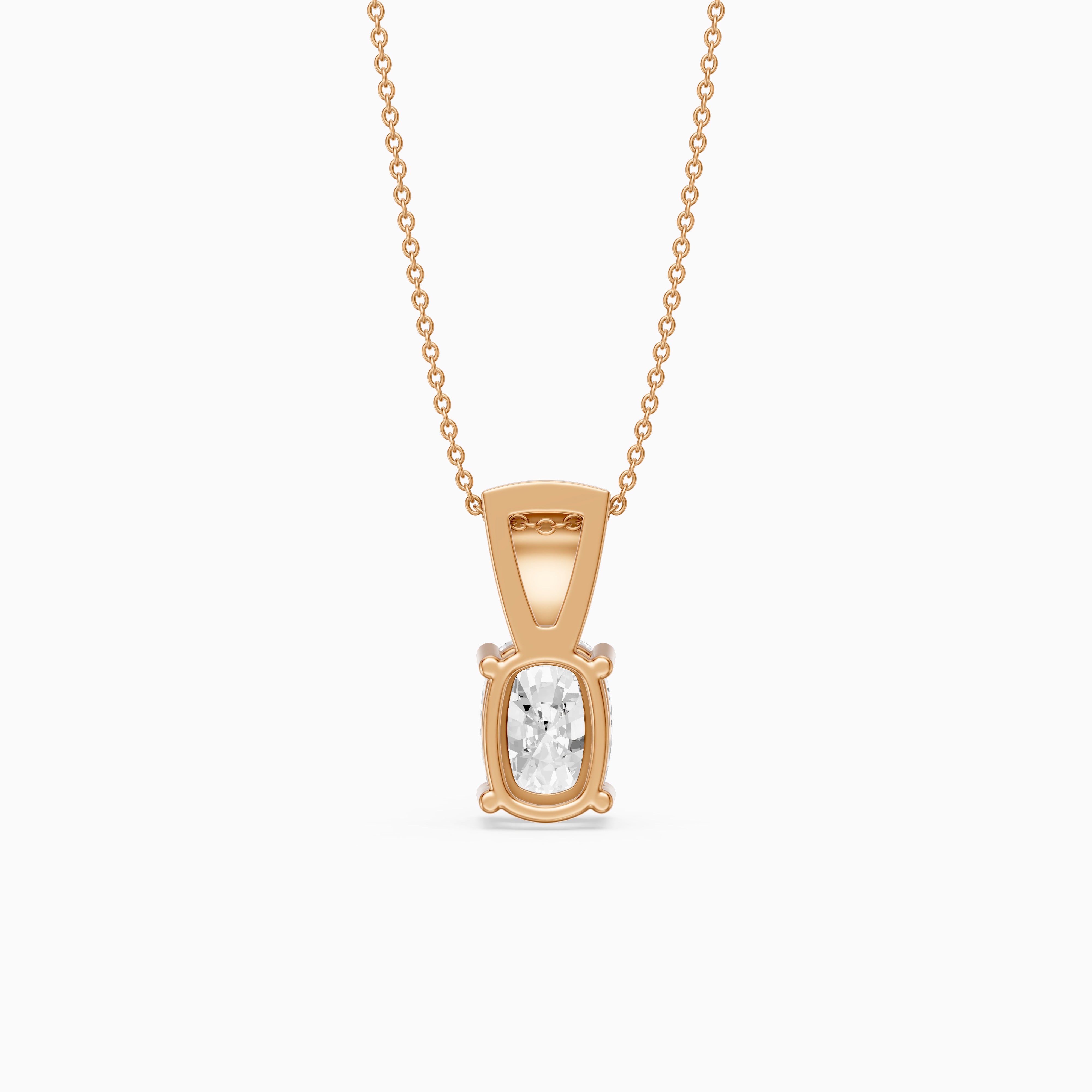 Itzel Elongated Cushion Cut Lab Grown Diamond Pendant with Pave Bail