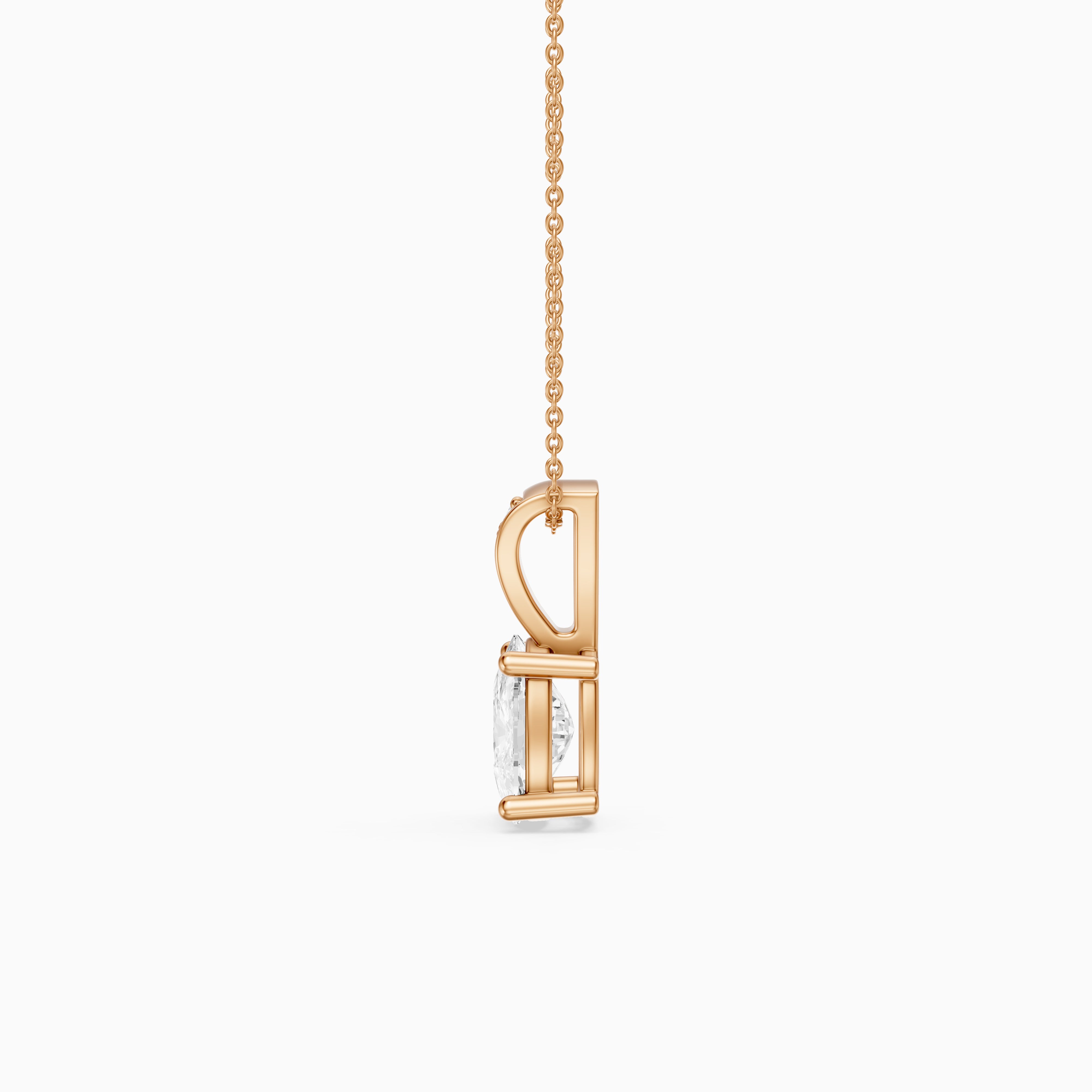 Itzel Elongated Cushion Cut Lab Grown Diamond Pendant with Pave Bail