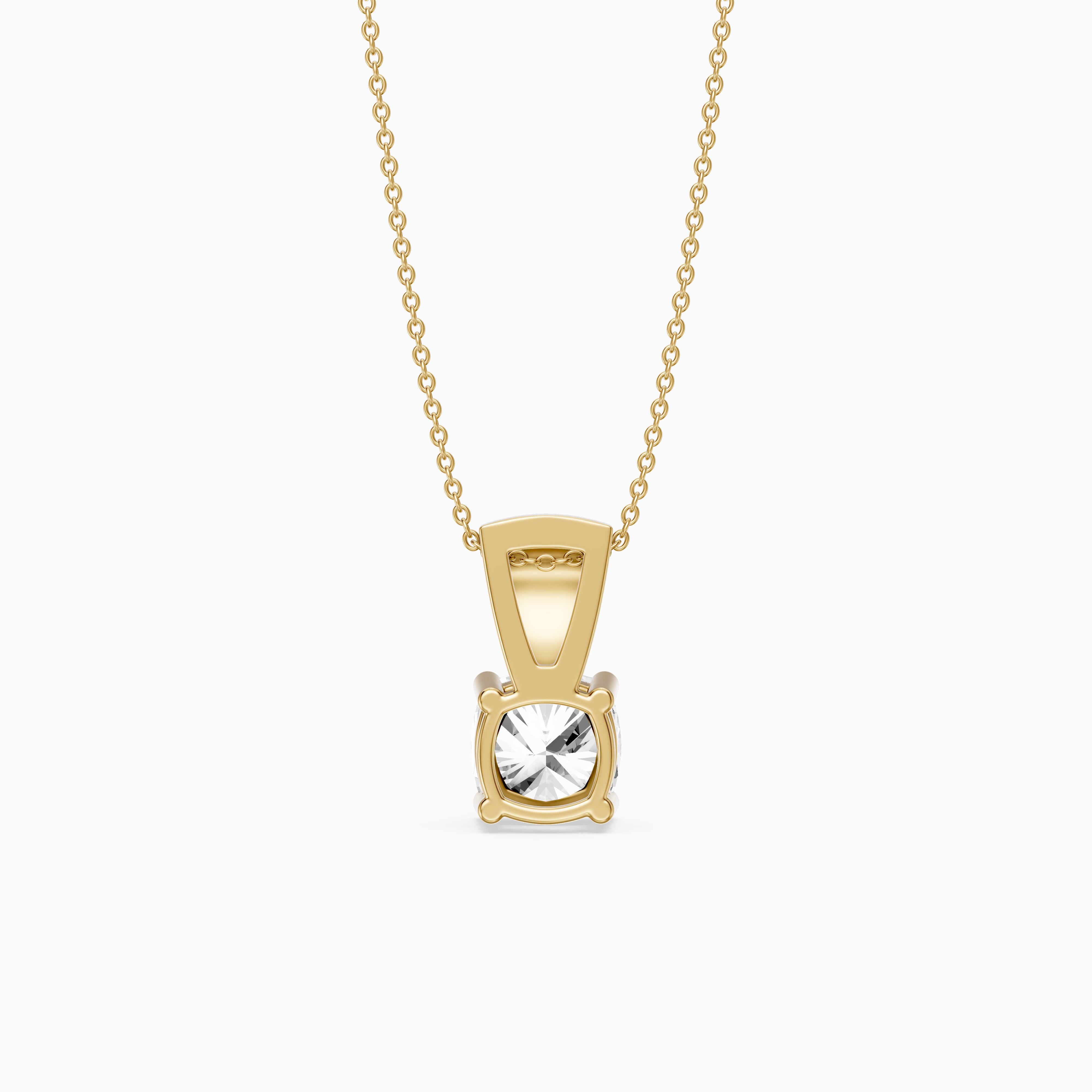 Leona Cushion Cut Lab Grown Diamond Pave Bail Pendant