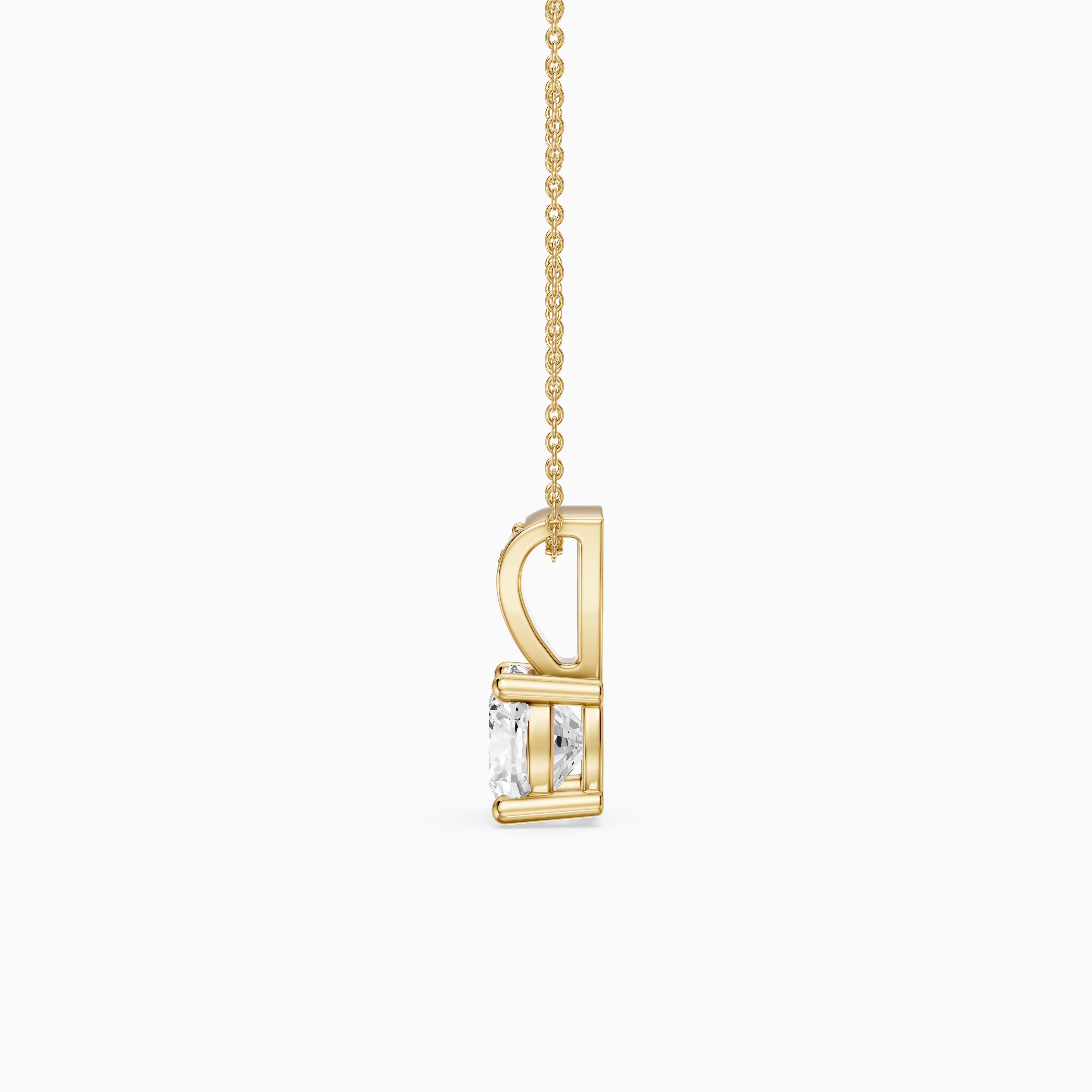 Leona Cushion Cut Lab Grown Diamond Pave Bail Pendant