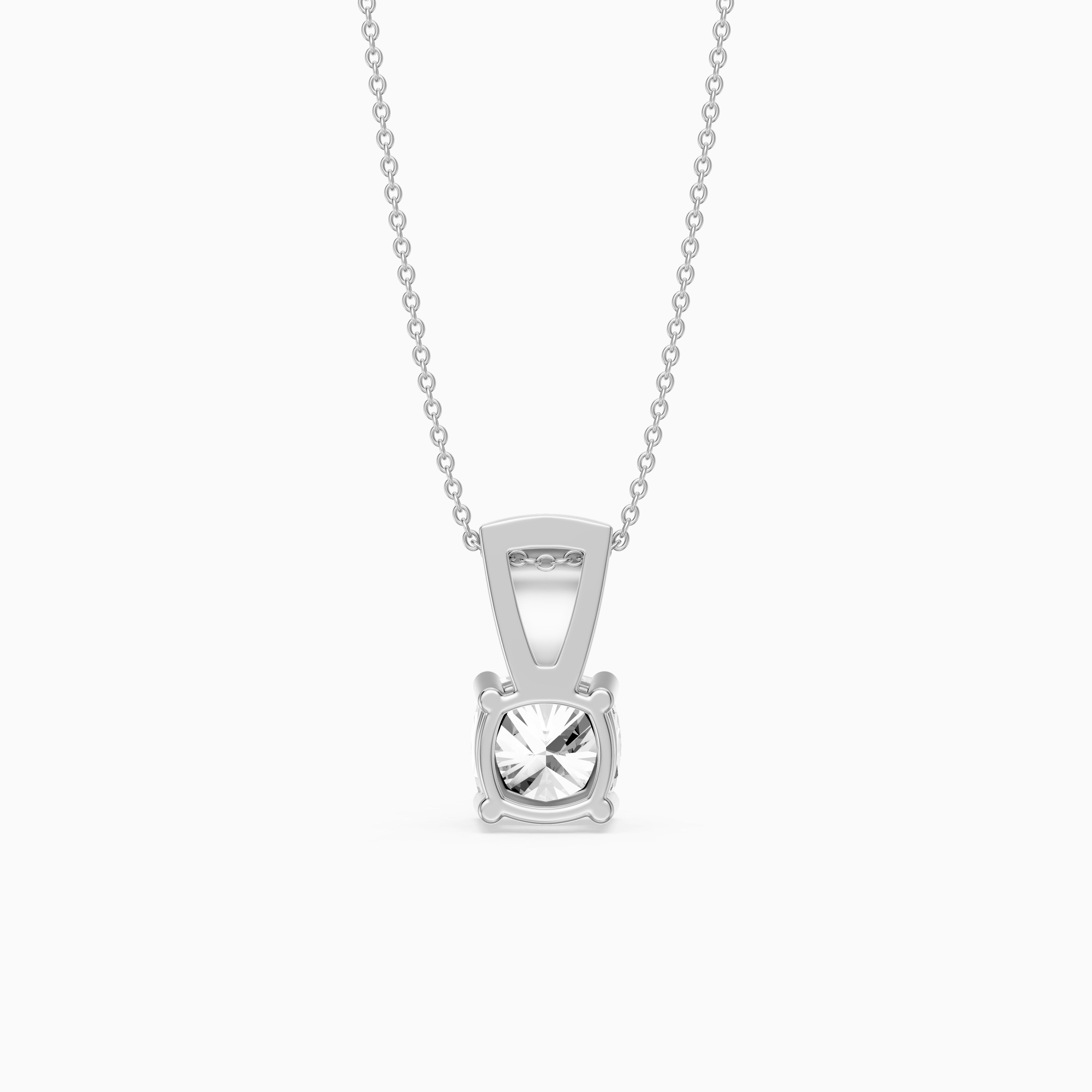 Leona Cushion Cut Lab Grown Diamond Pave Bail Pendant