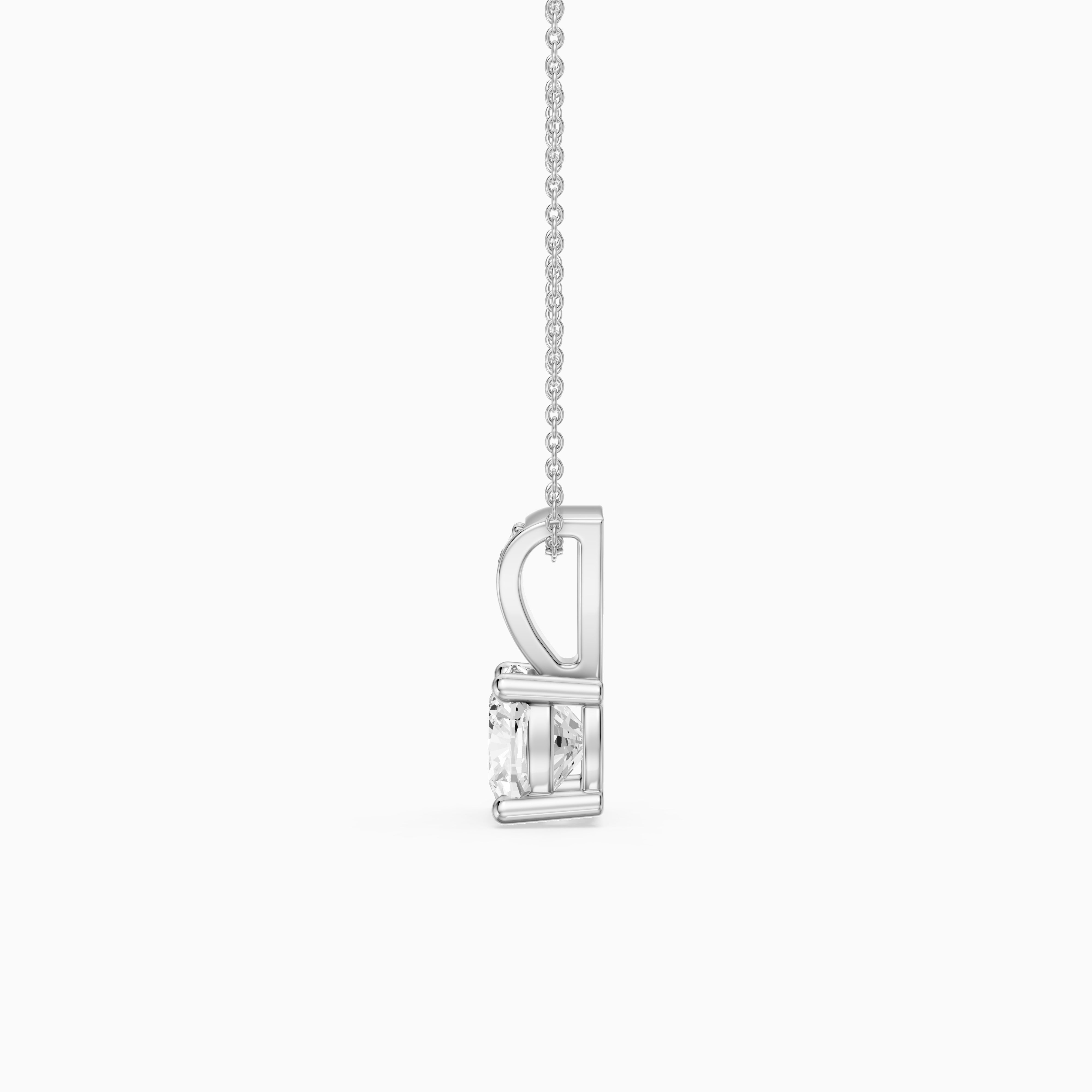 Leona Cushion Cut Lab Grown Diamond Pave Bail Pendant