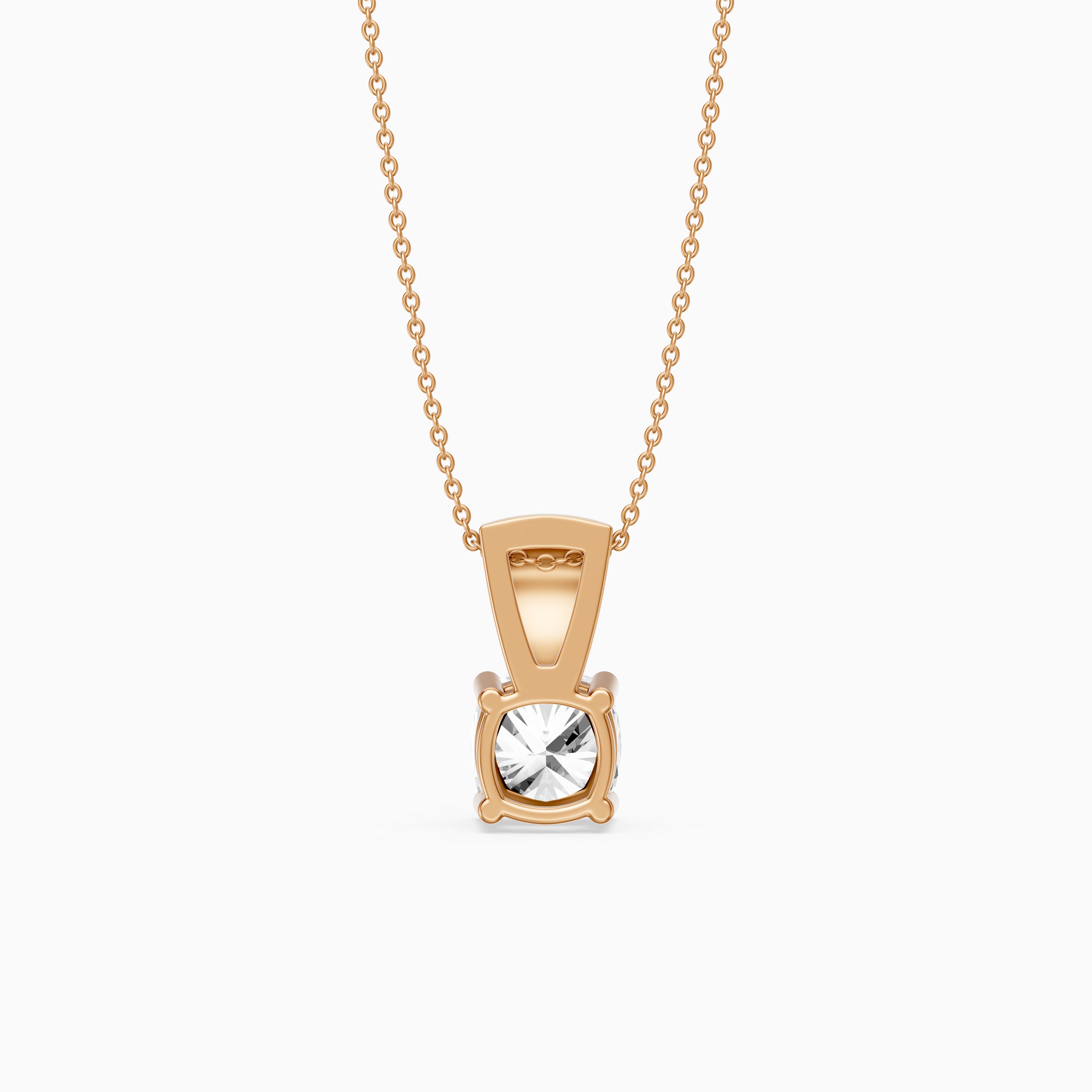 Leona Cushion Cut Lab Grown Diamond Pave Bail Pendant