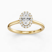 Amaris Oval Halo Cathedral Style Lab Grown Diamond Ring
