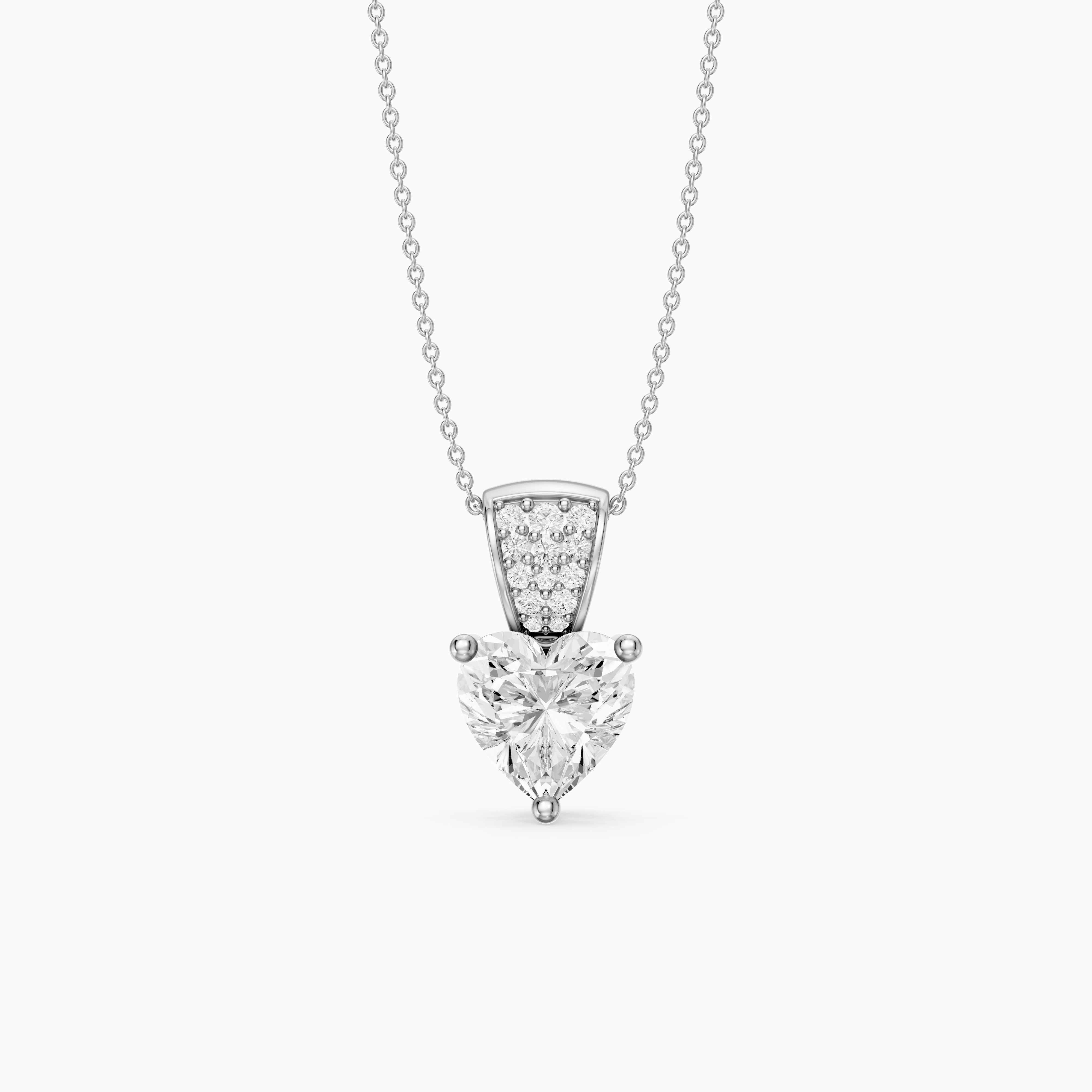 Emmy Heart Shape Lab Grown Diamond Drop Pendant