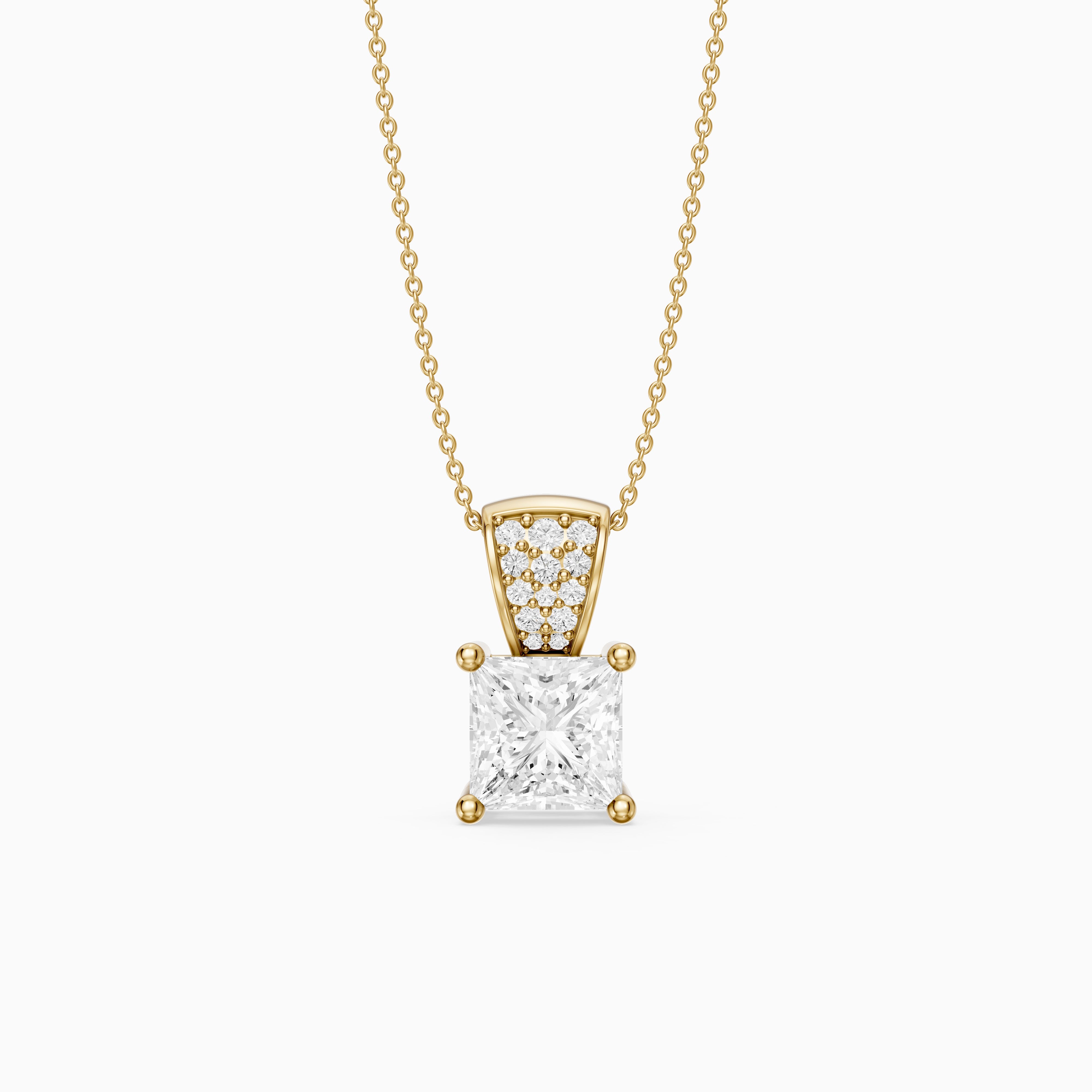 Briella Princess Cut Lab Grown Diamond Drop Pendant