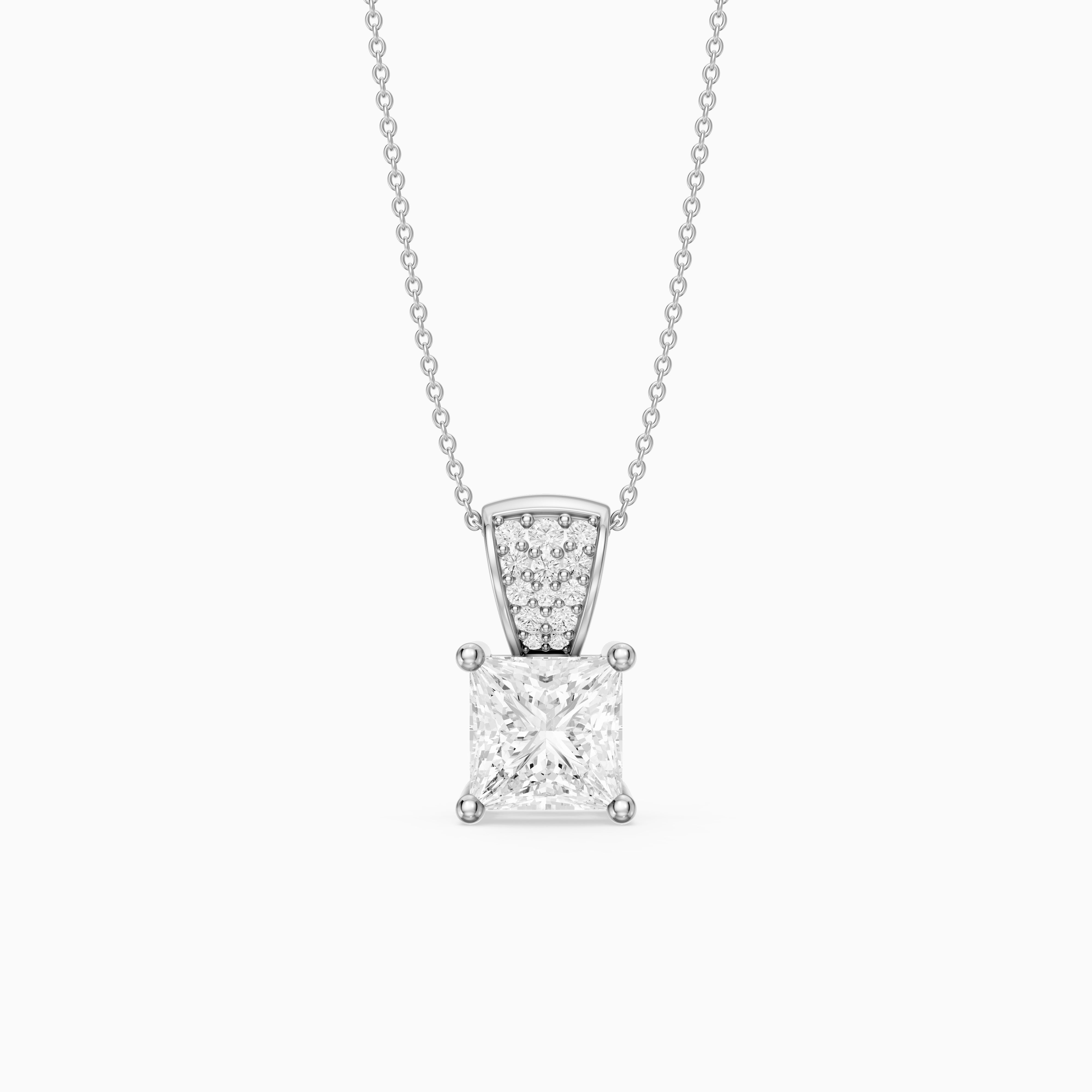 Briella Princess Cut Lab Grown Diamond Drop Pendant